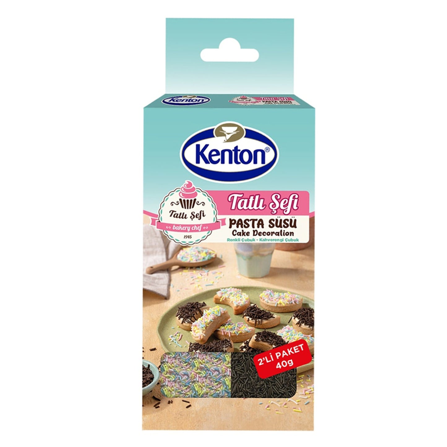 Kenton Colored and Brown Cake Decoration Sticks (Pasta Süs Çubuk Renkli ve Kahve) 40g