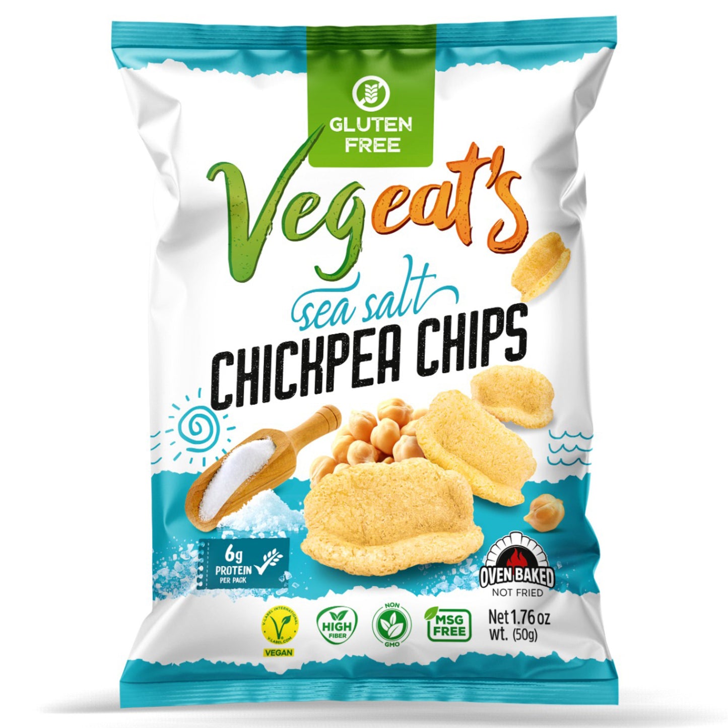 Vegeat's Baked Sea Salt Chickpea Chips (Nohut Cipsi) 50 G