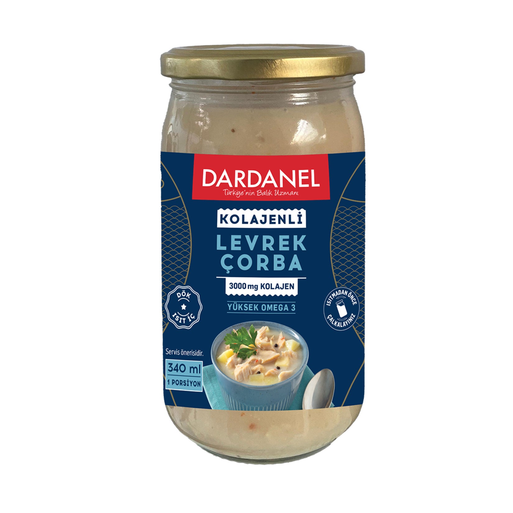 Dardanel Collagen Sea Bass Soup (Kolajenli Levrek Çorba) 340 Ml