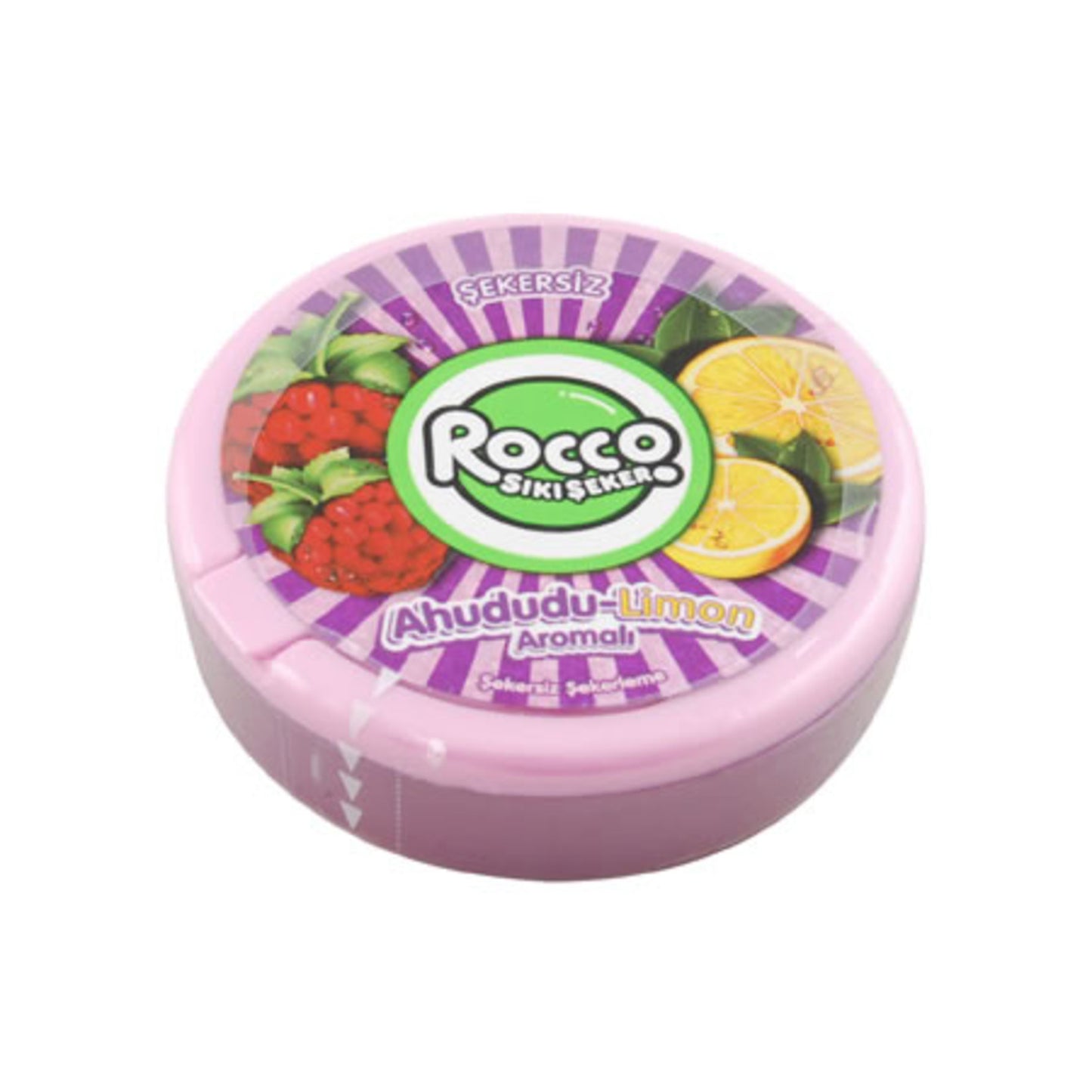 Rocco Hard Candy Raspberry & Lemon (Ahududu & Limon), 12 G, Fruit Flavored Sweets