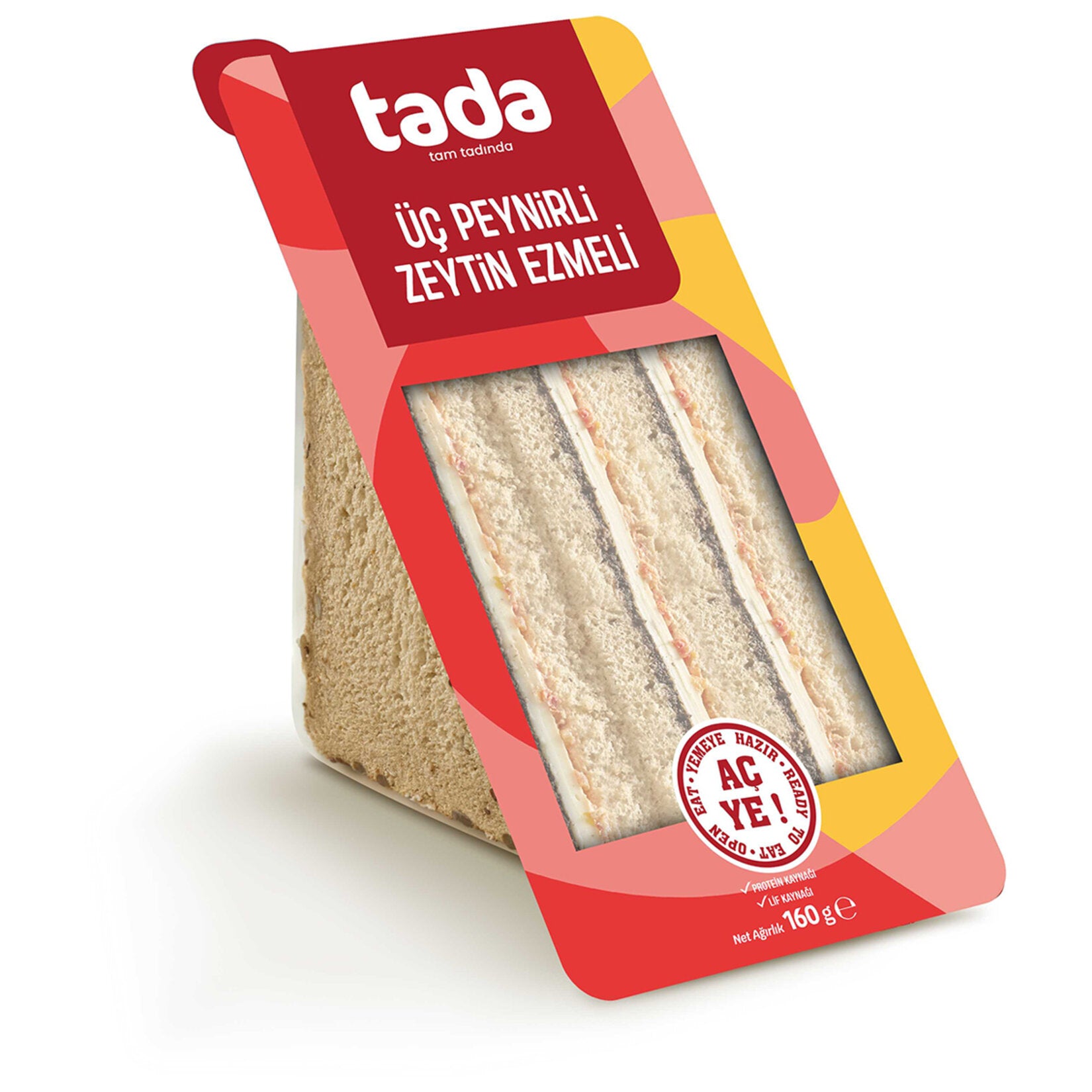 Tada Classic Cheese and Olive Paste Sandwich (Klasik Peynirli Zeytin Ezmeli Sandviç) 160 G