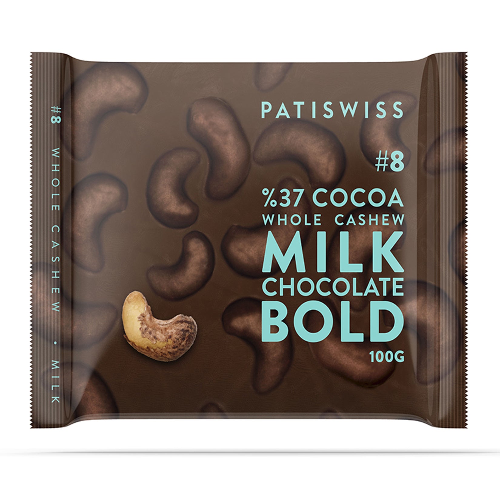 Patiswiss Whole Cashew Milk Chocolate 100g