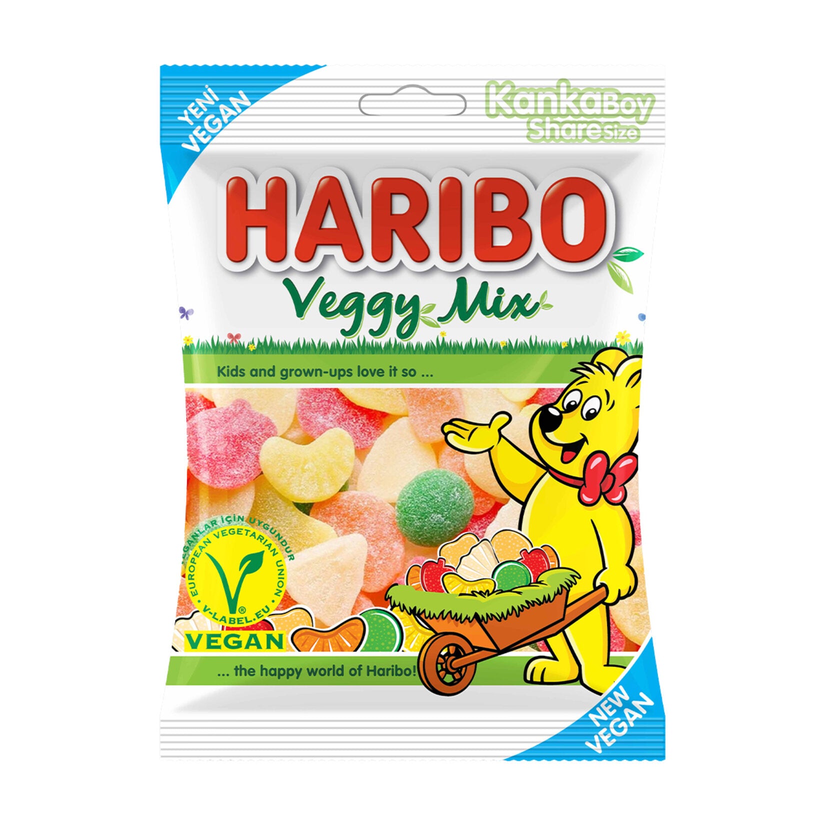 Haribo Veggy Mix Fruit Flavored Soft Candy (Meyve Aromalı Yumuşak Şekerleme) 80g