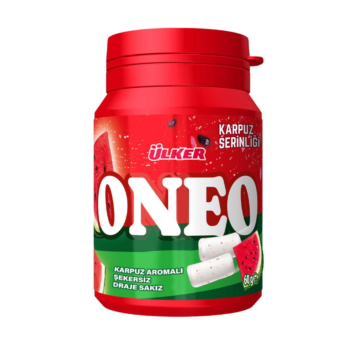 Ülker Oneo Watermelon Bottle Dragee Gum 60g
