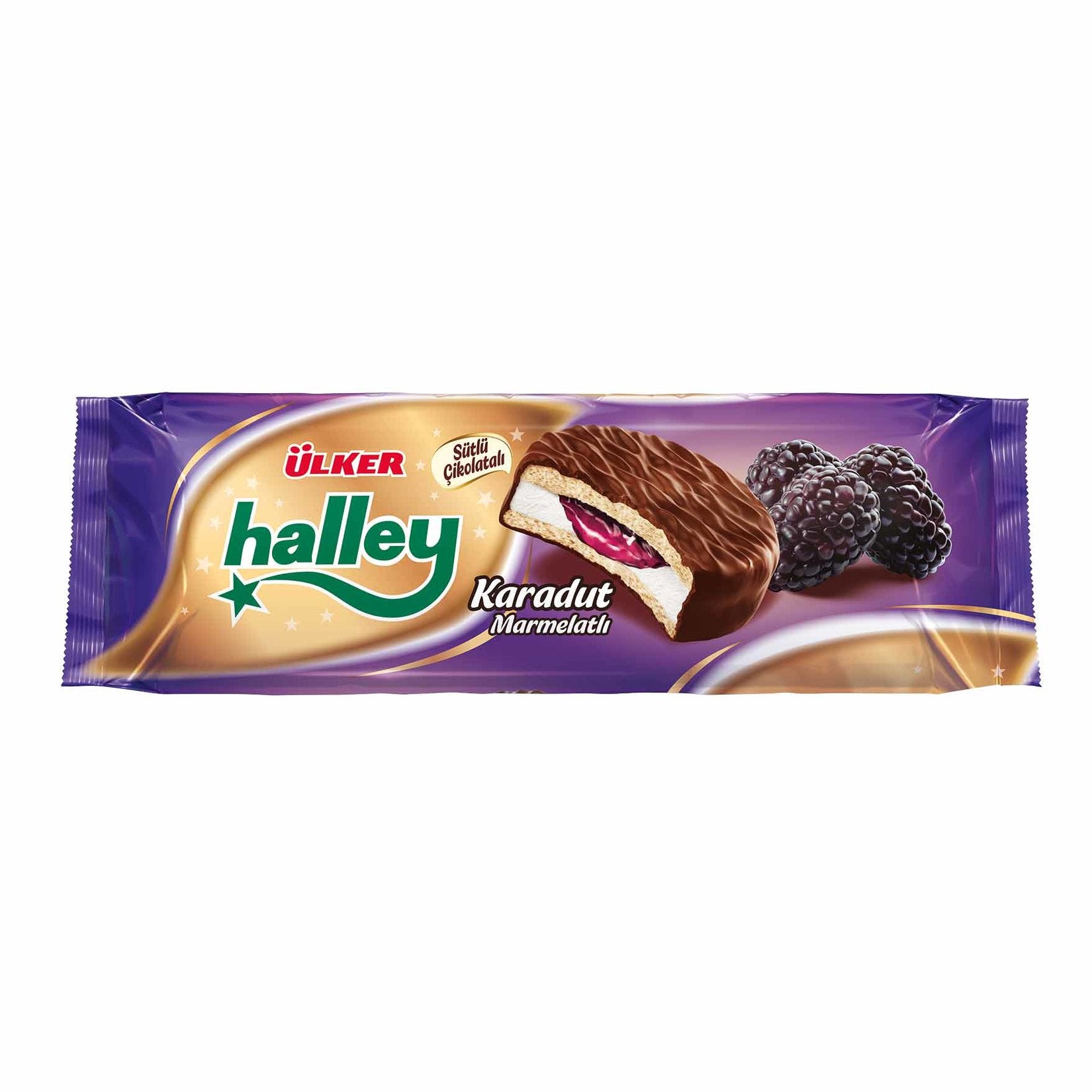 Ülker Halley Sandwich Biscuit with Blackberry Jam 236 G