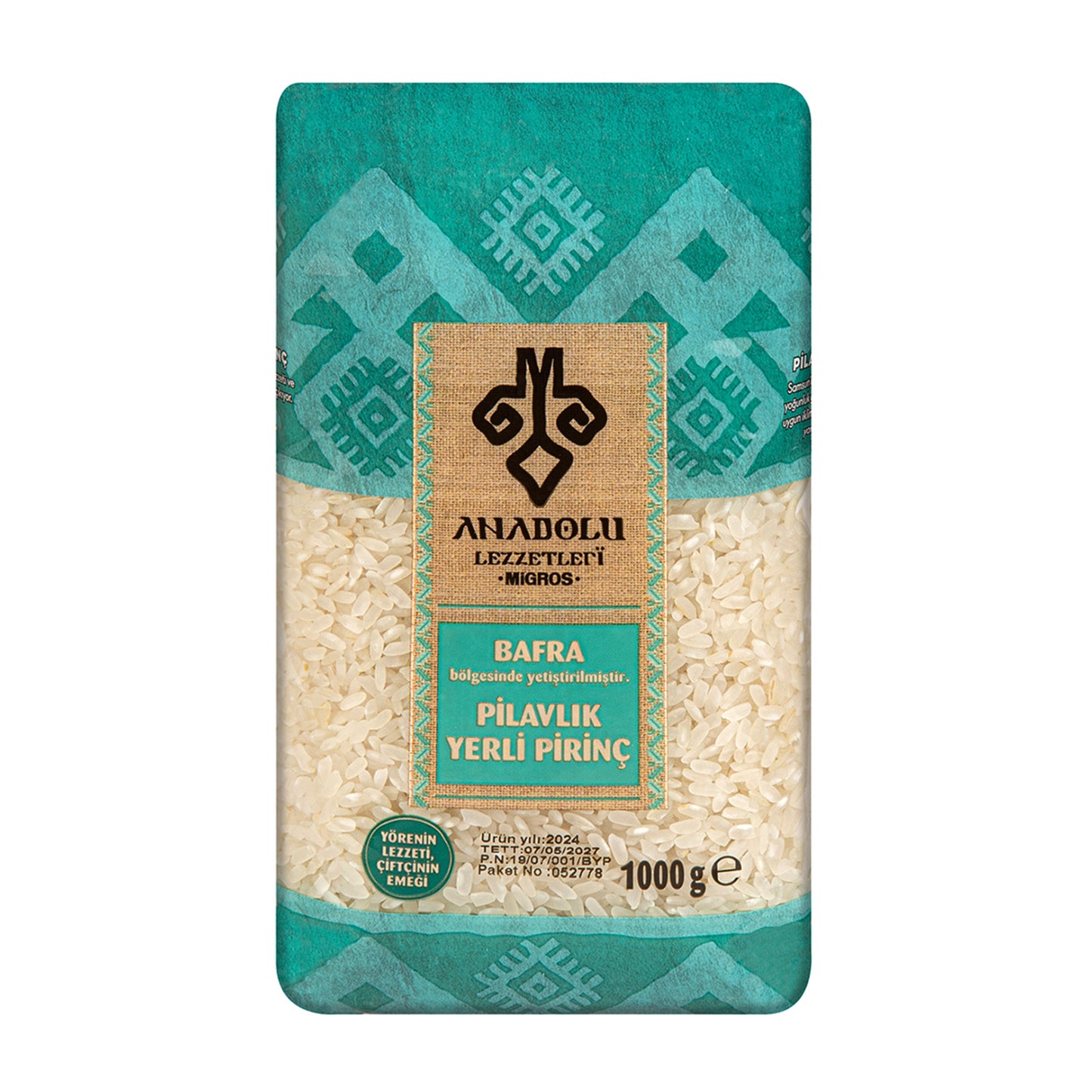 Anadolu Lezzetleri Bafra Yerli Pilavlık Pirinç 1 Kg