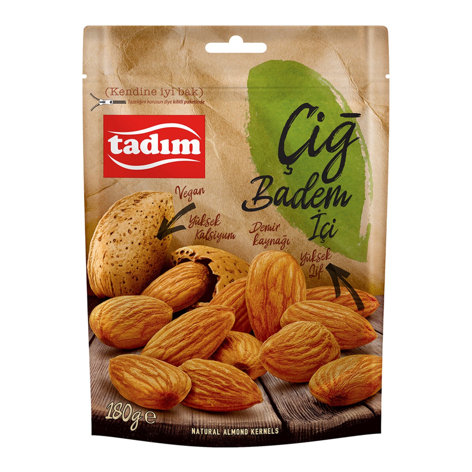 Tadım Raw Almonds (Çiğ Badem) 180g