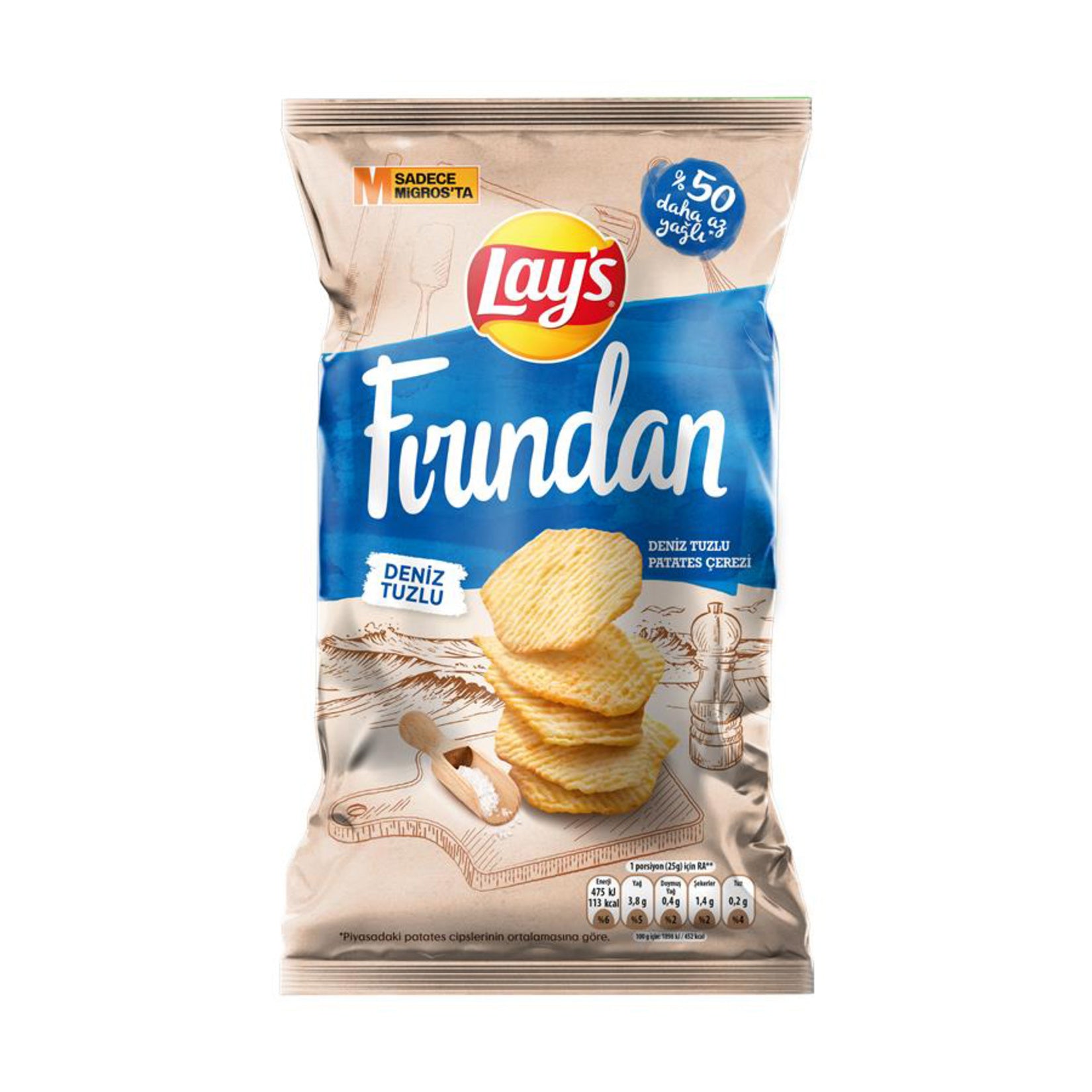 Lay's Oven Sea Salt Potato Chips (Fırından Deniz Tuzlu Patates Cipsi) 110 G