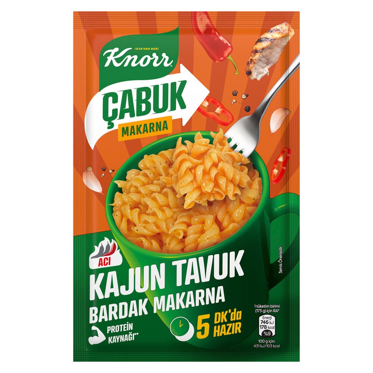 Knorr Çabuk Kajun Tavuk Bardak Makarna 48 G