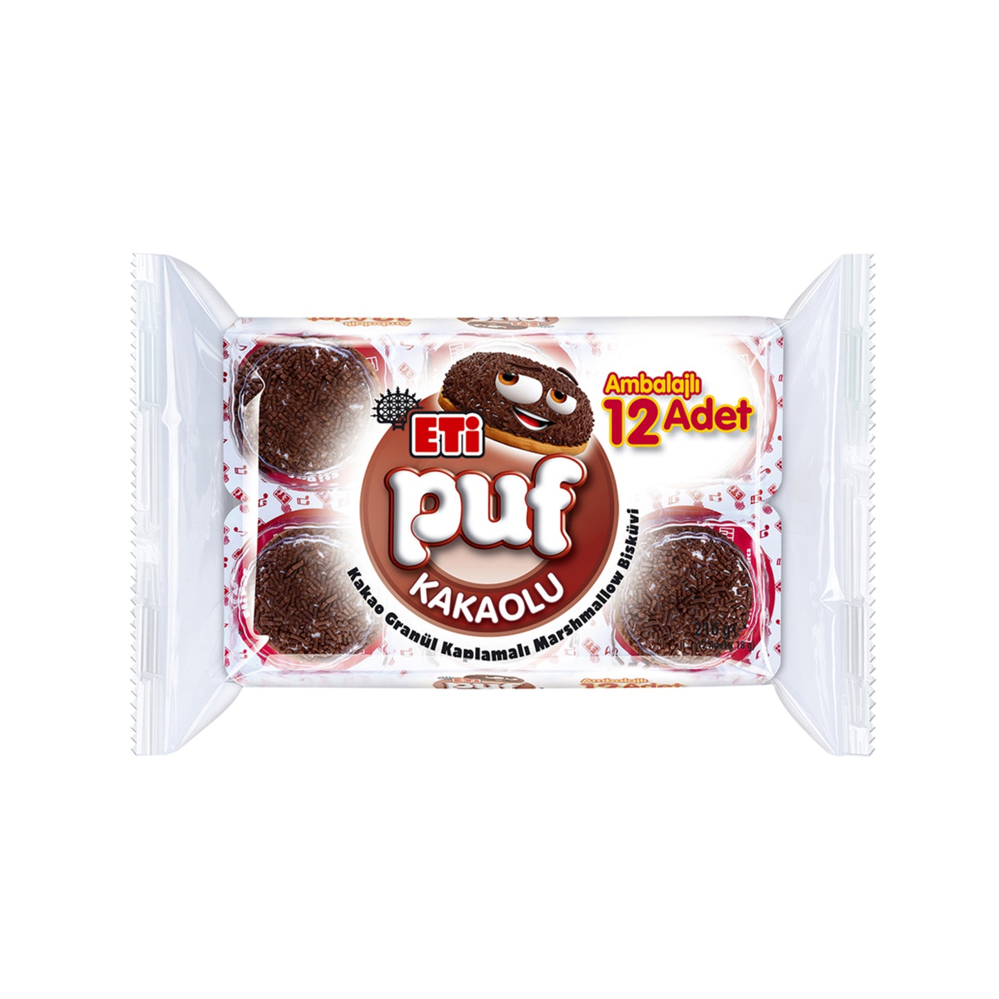 Eti Puf Kakao Granül Kaplamalı Marshmallow Bisküvi 216 G