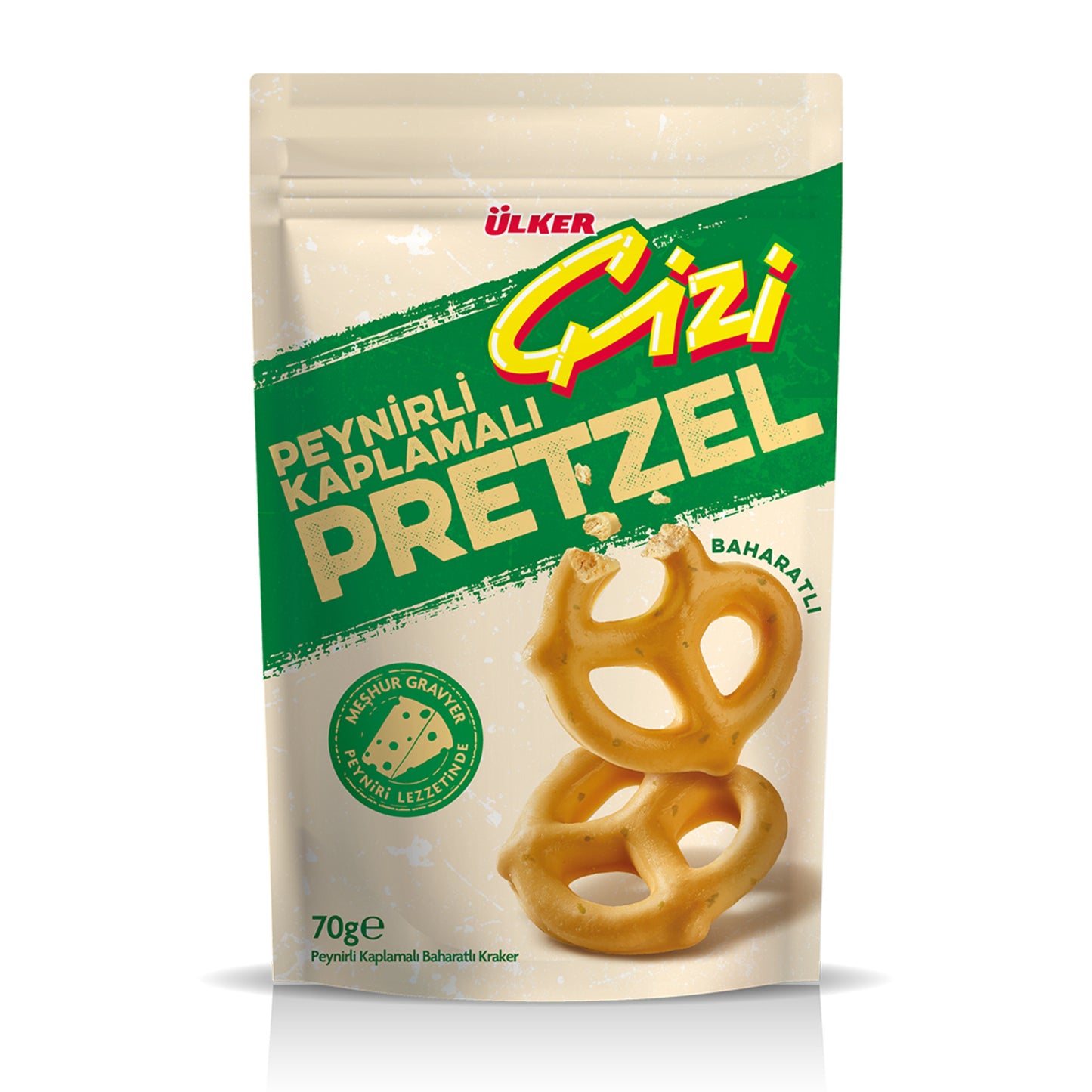 Ülker Cheese-Coated & Spiced Pretzel Crackers (Peynir Kaplamalı & Baharatlı Pretzel Kraker) 70g