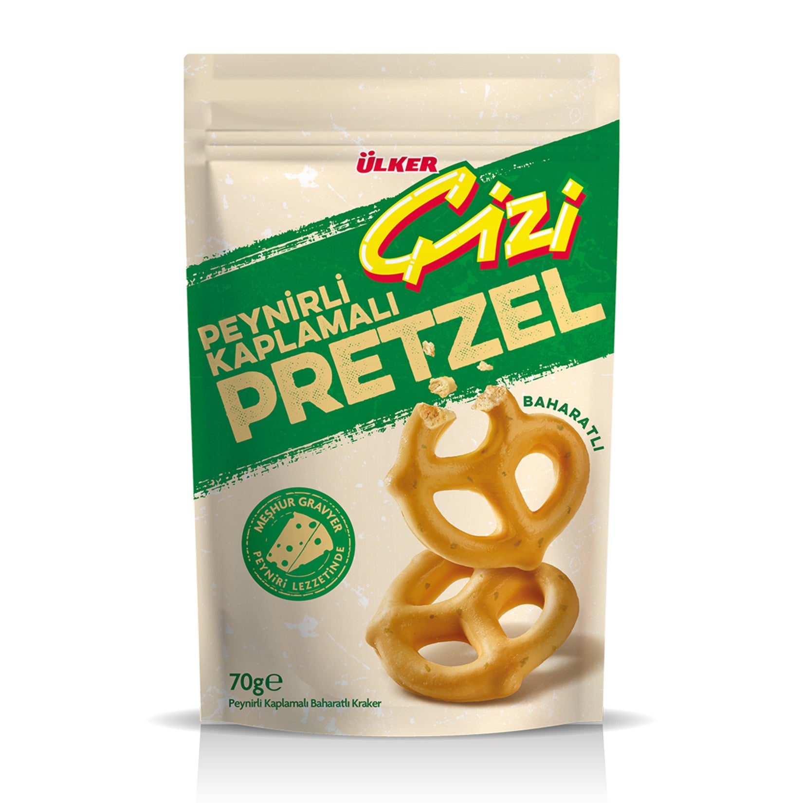 Ülker Cheese-Coated & Spiced Pretzel Crackers (Peynir Kaplamalı & Baharatlı Pretzel Kraker) 70g