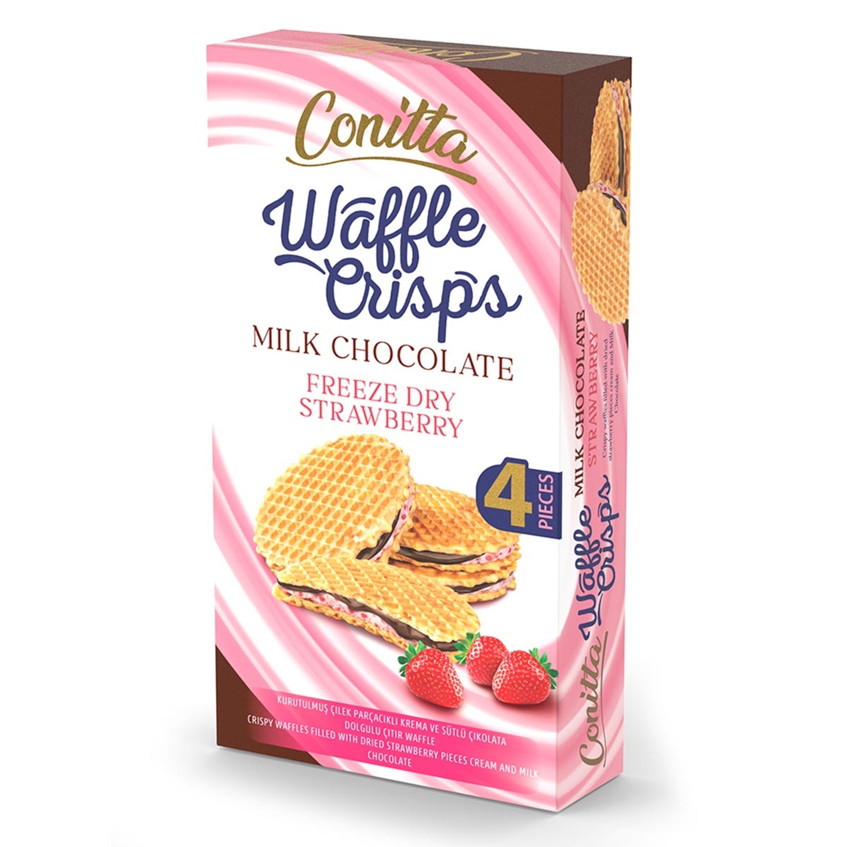 Conitta Waffle Crisps Strawberry (Waffle Crips Çilekli) 100 G