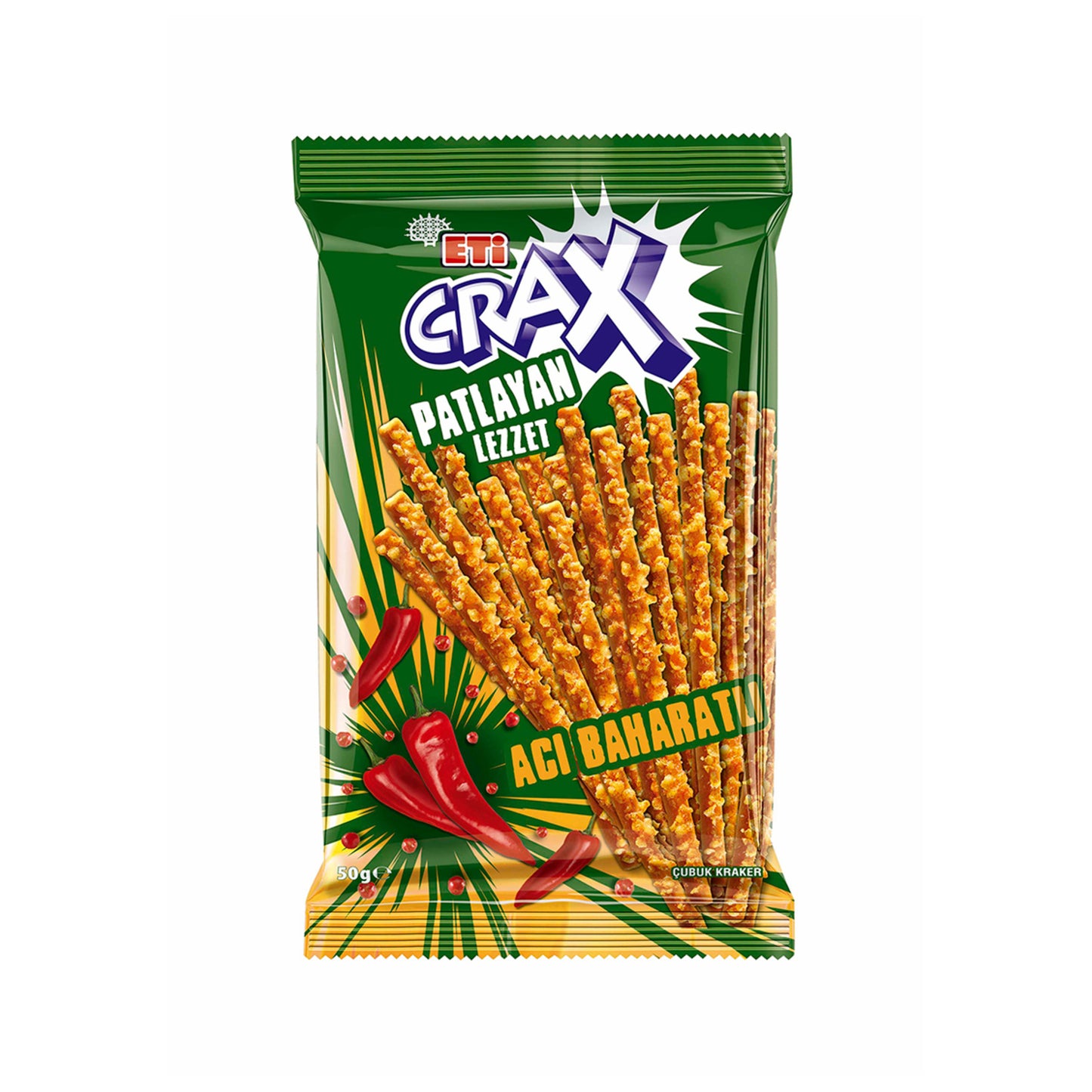 Crax Popping Flavor Spicy Stick (Acı Baharatlı Çubuk) 50g