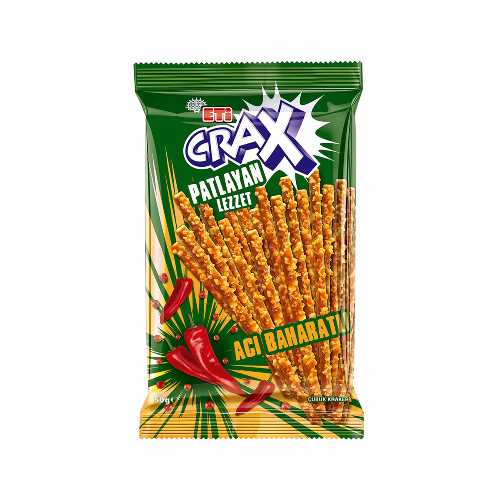 Crax Popping Flavor Spicy Stick (Acı Baharatlı Çubuk) 50g