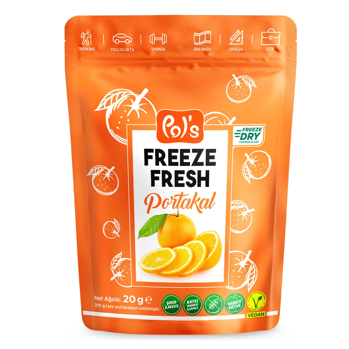 Pol's Freeze Fresh Sliced Orange (Dilim Portakal) 20 G