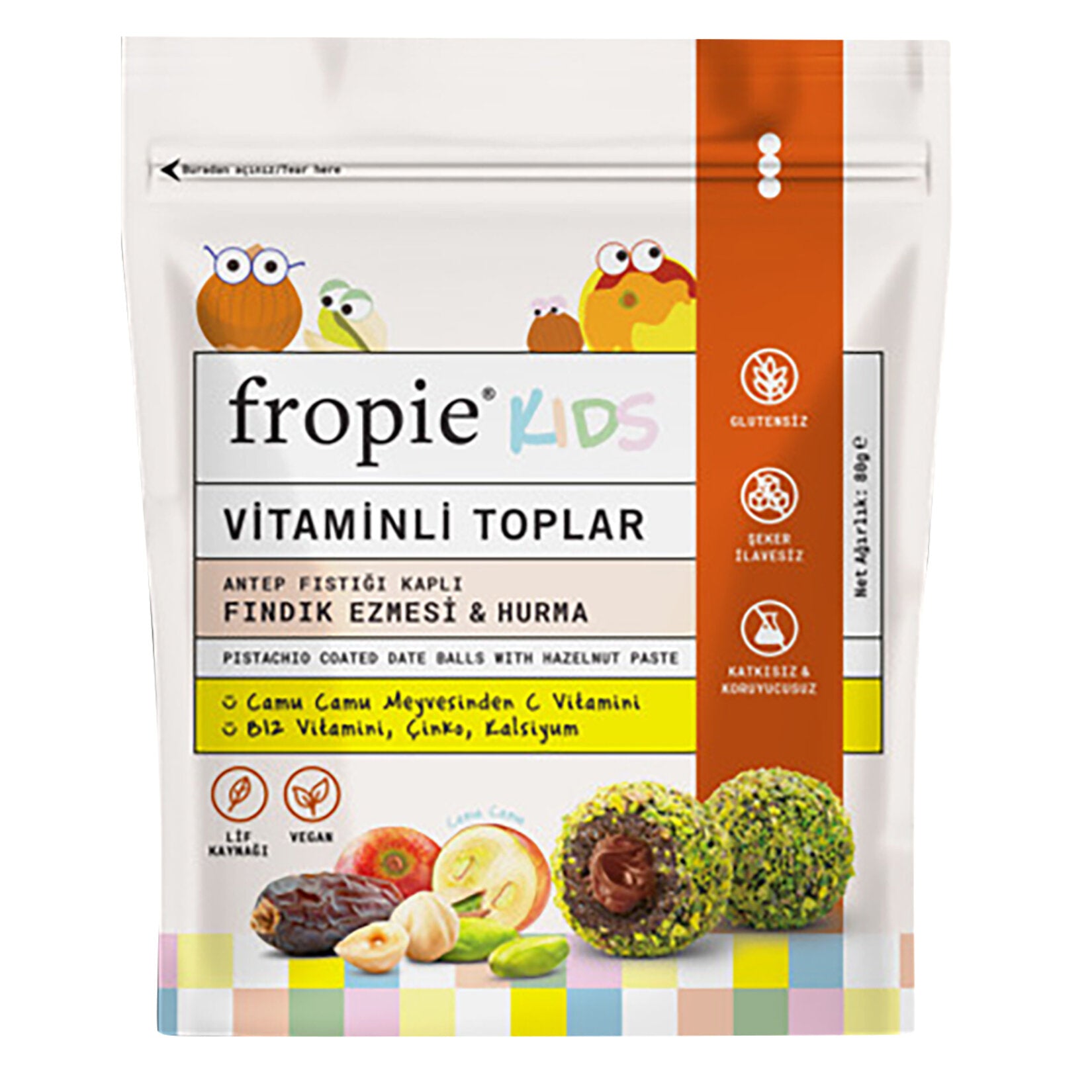Fropie Hazelnut (Fındık) Paste with Dates and Vitamins Balls 80g