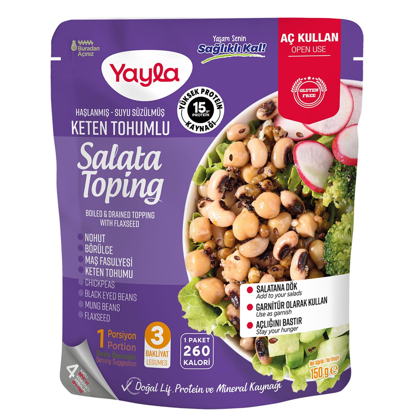 Yayla Salad Topping with Flax Seeds (Keten Tohumlu Salata Toping) 150g