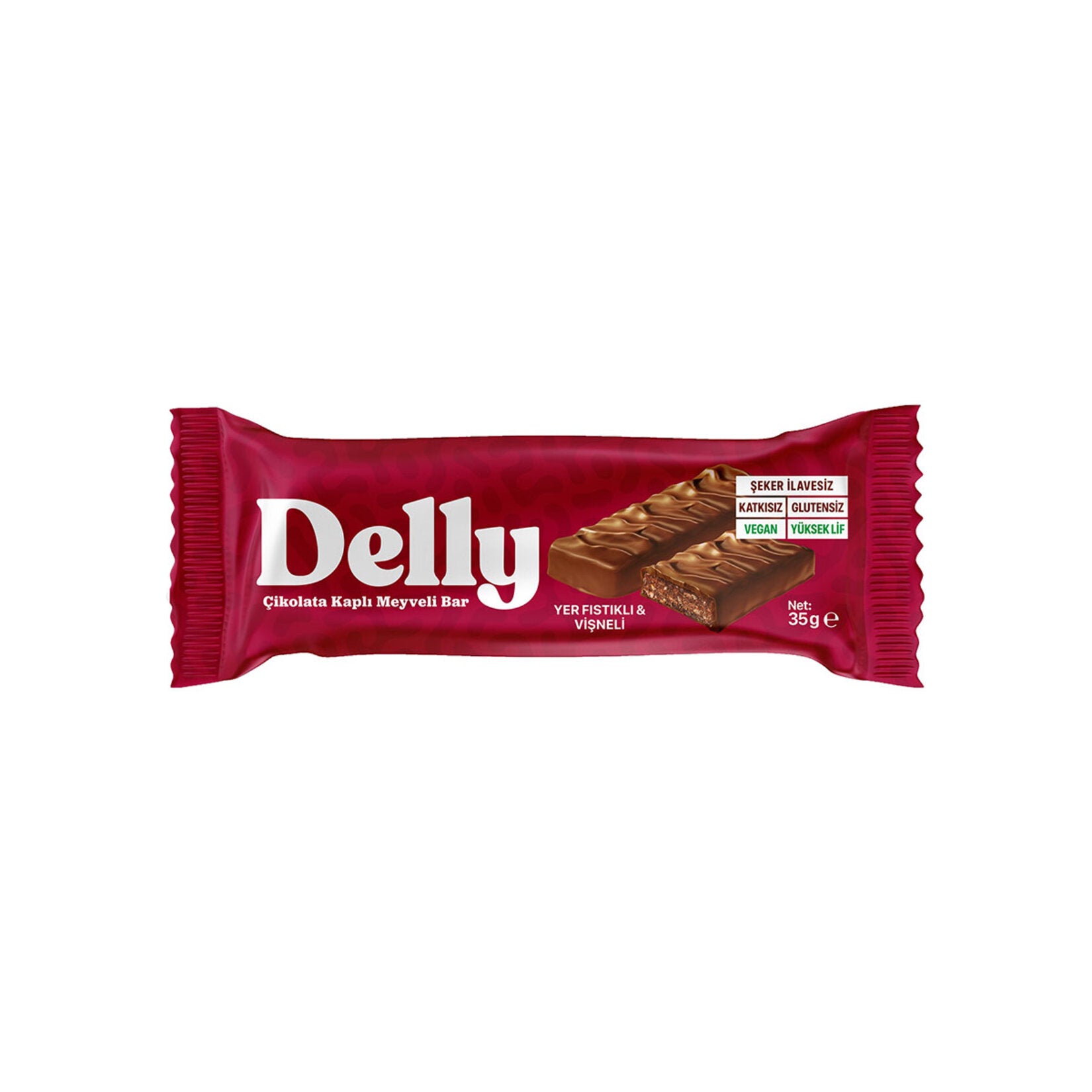 Delly Chocolate Covered Peanut & Cherry Fruit Bar 35g