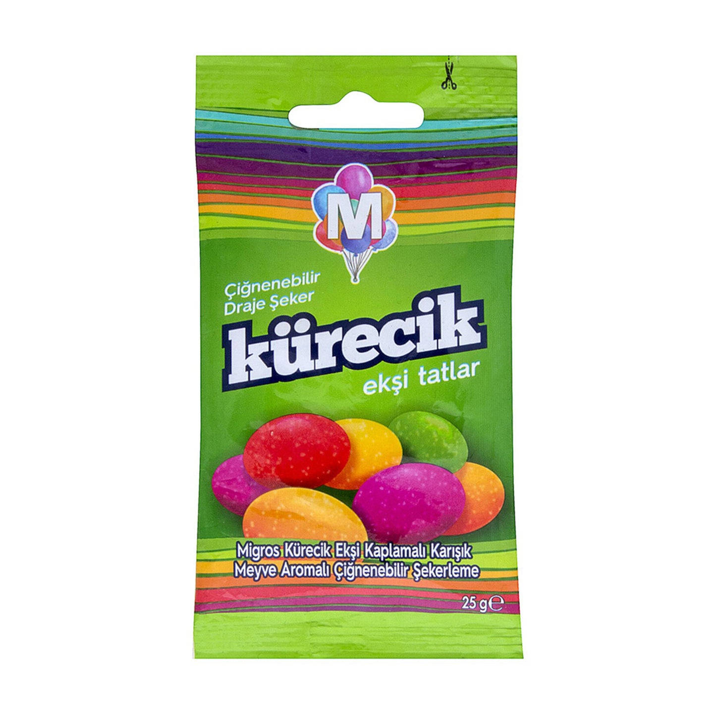 Migros Kürecik Ekşi Kaplamalı Karışık Meyve Aromalı Şeker 25 G