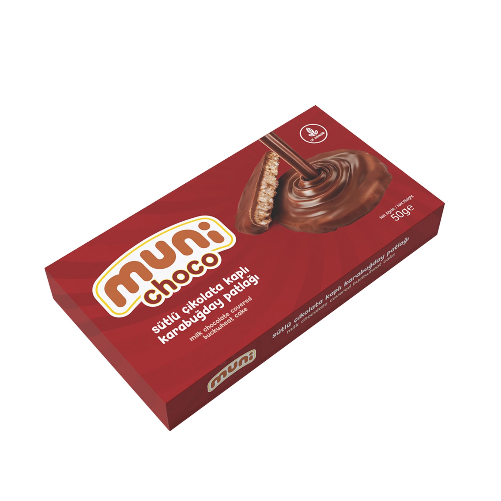 Muni Choco Milk Chocolate Coated Buckwheat Crisp 50g