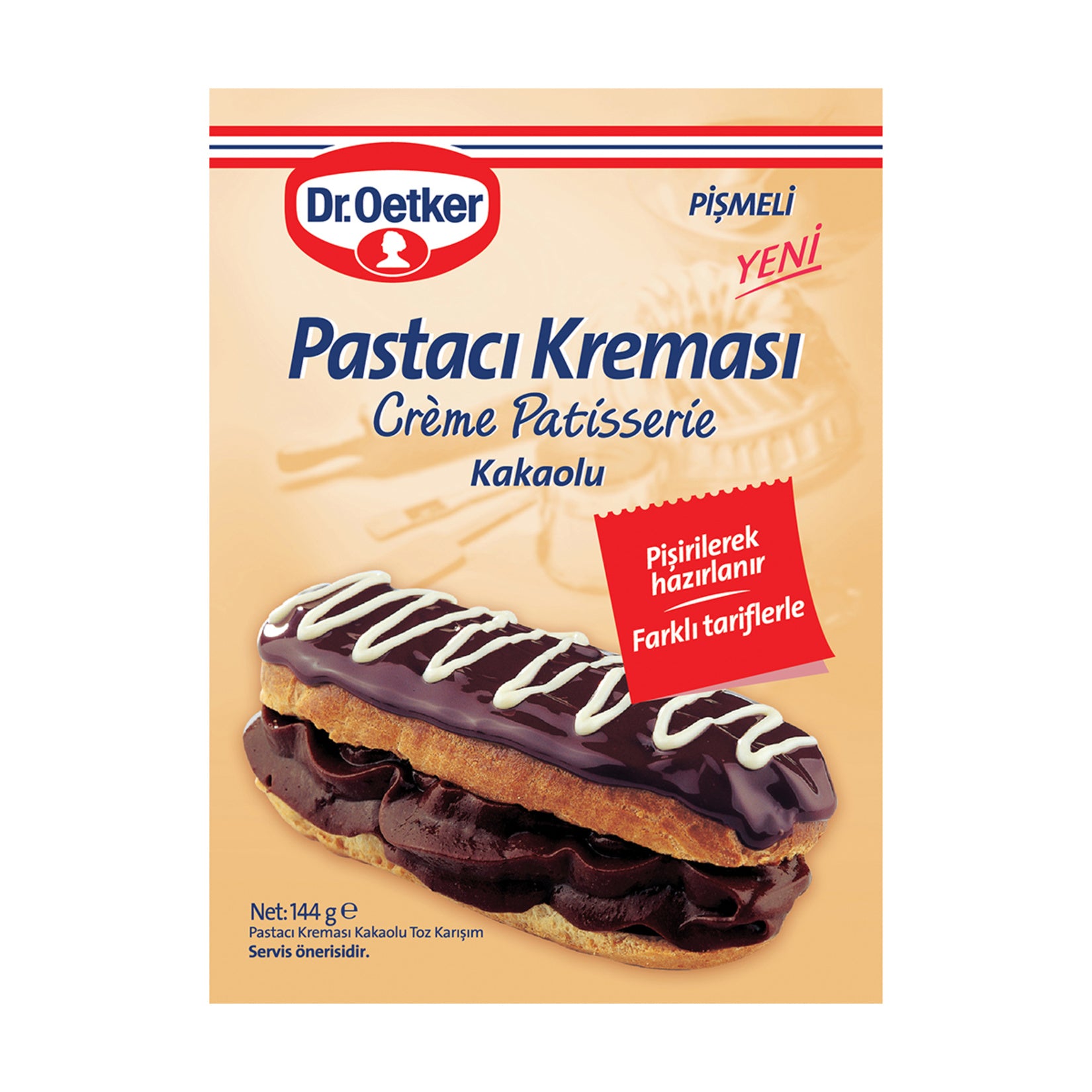 Dr.Oetker Pişmeli Pastacı Kreması Kakaolu 144 G