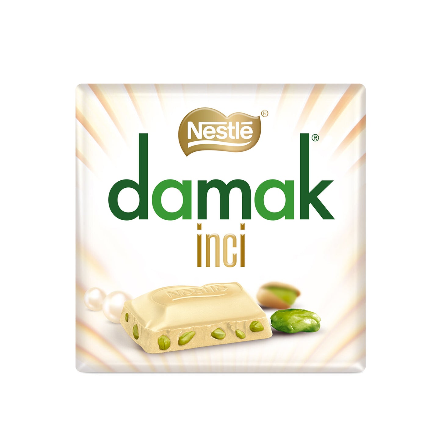 Damak Nestle Damak Pearl Pistachio White Chocolate (Damak İnci Antep Fıstıklı Beyaz Çikolata) 60g