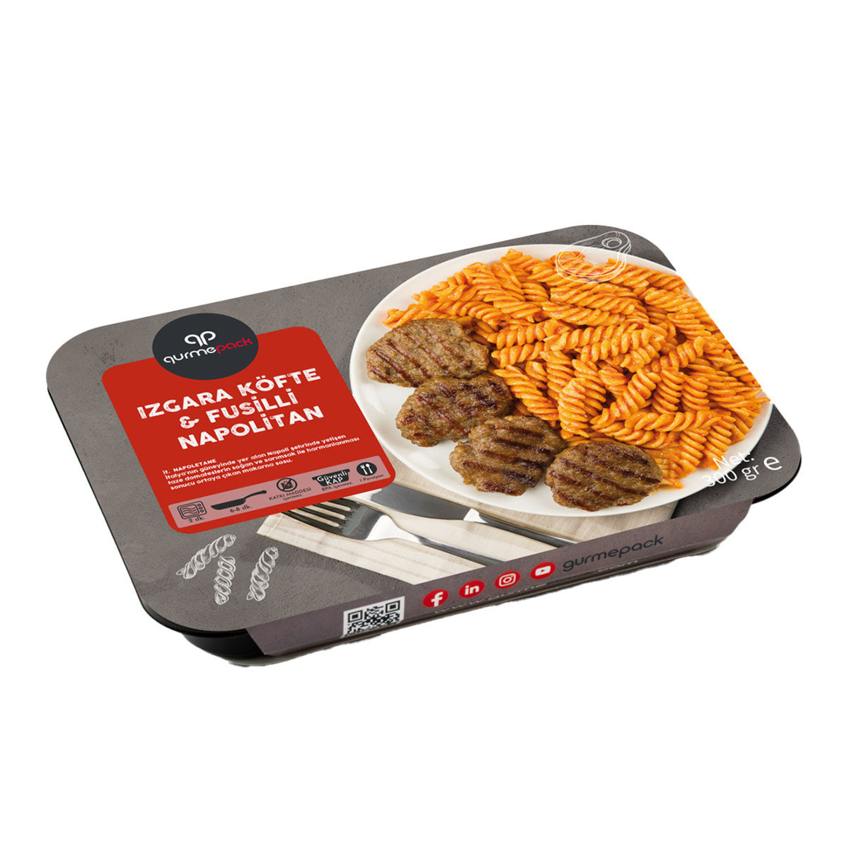 Gurmepack Grilled Meatball (Izgara Köfte) & Fusilli Napolitan 300g