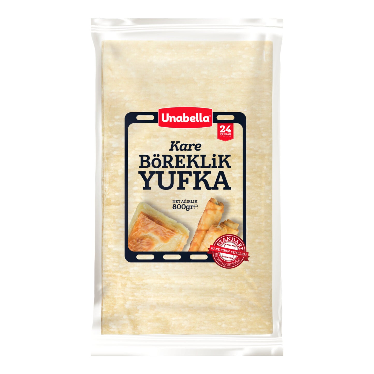 Unabella Kare Böreklik Yufka 24 Yaprak 800 G