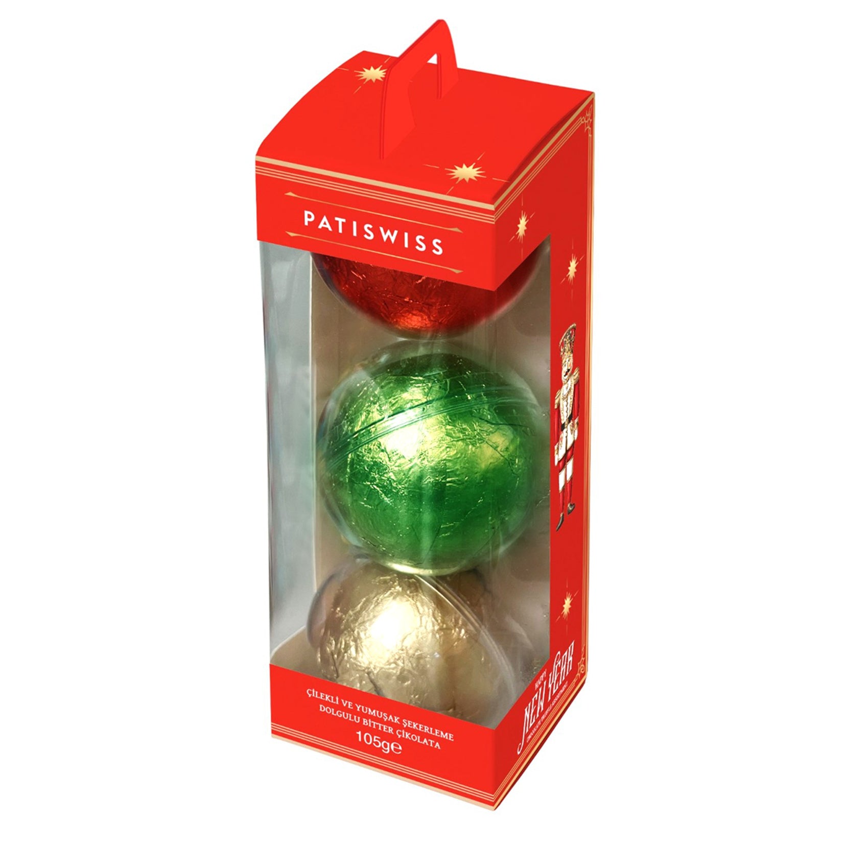 Patiswiss Strawberry & Soft Candy Filled Dark Chocolate (Patiswiss Çilekli & Yumuşak Şekerleme Dolgulu Bitter Çikolata) 105g