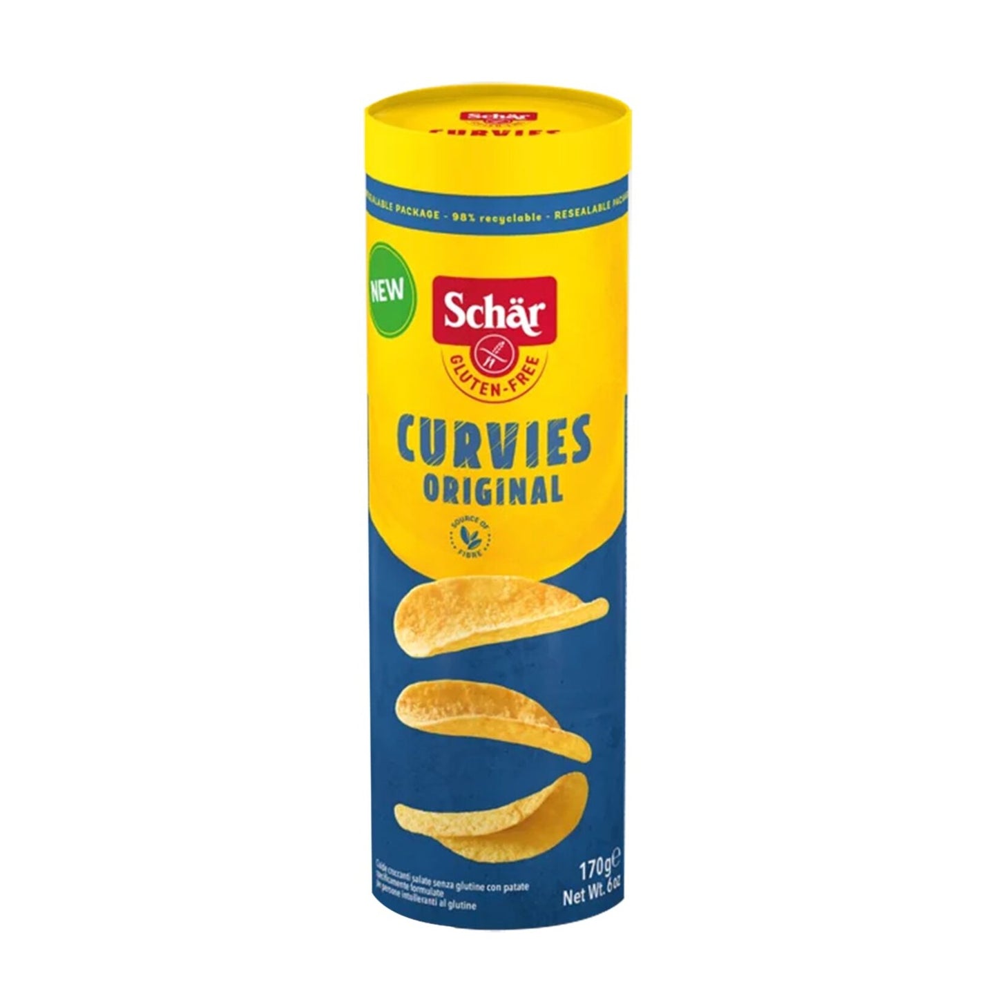 Schar Curvies Origin Gluten-Free Potato Chips (Glutensiz Patates Cipsi) 170g