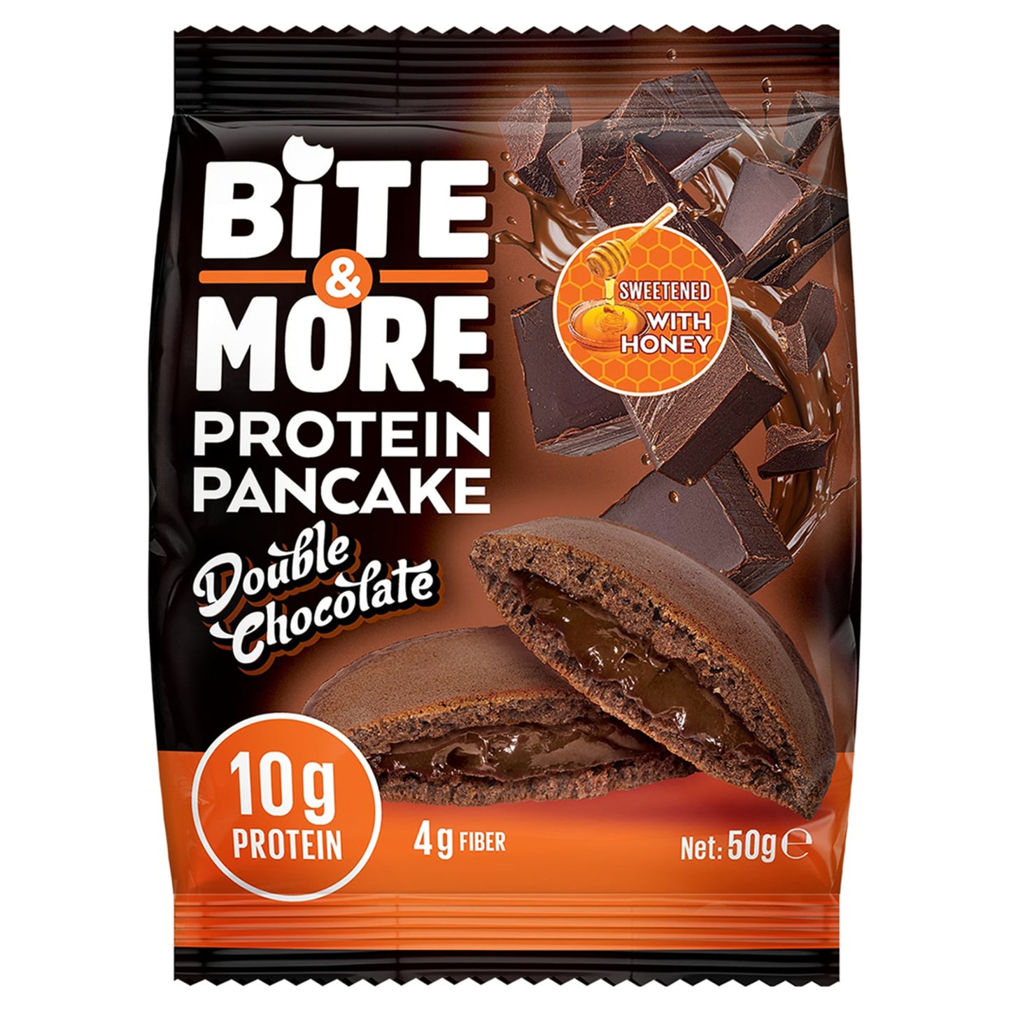 Bite & More Duble Çikolatalı Kremalı Proteinli Pankek 50 G