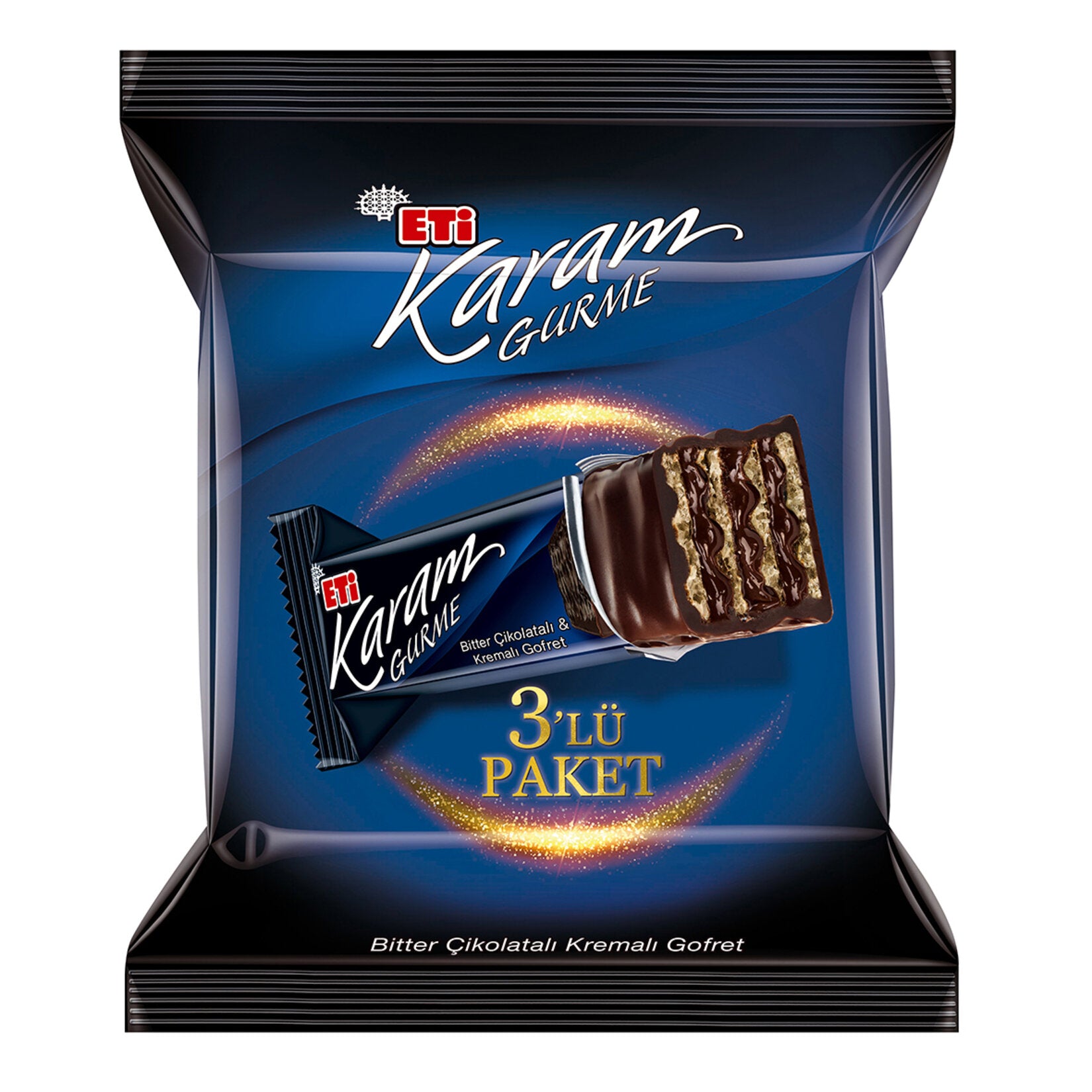 Eti Karam Gourmet Dark Chocolate Cream Wafer 3-Pack 150g