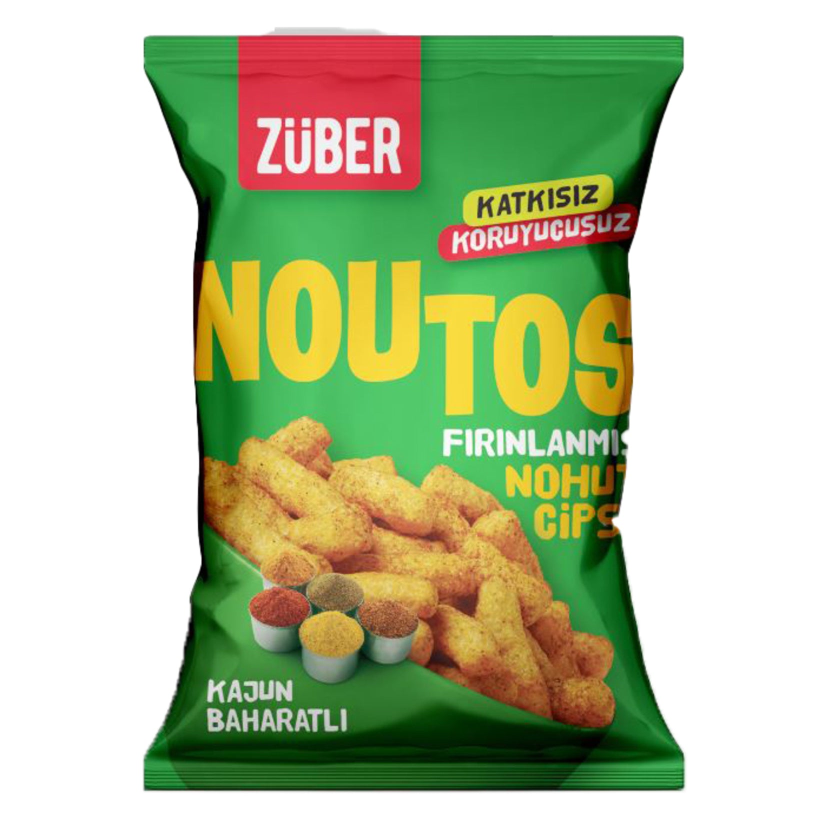 Züber Noutos Baked Chickpea Chips with Cajun Spices (Fırınlanmış Nohut Cips Kajun Baharatlı) 55 G