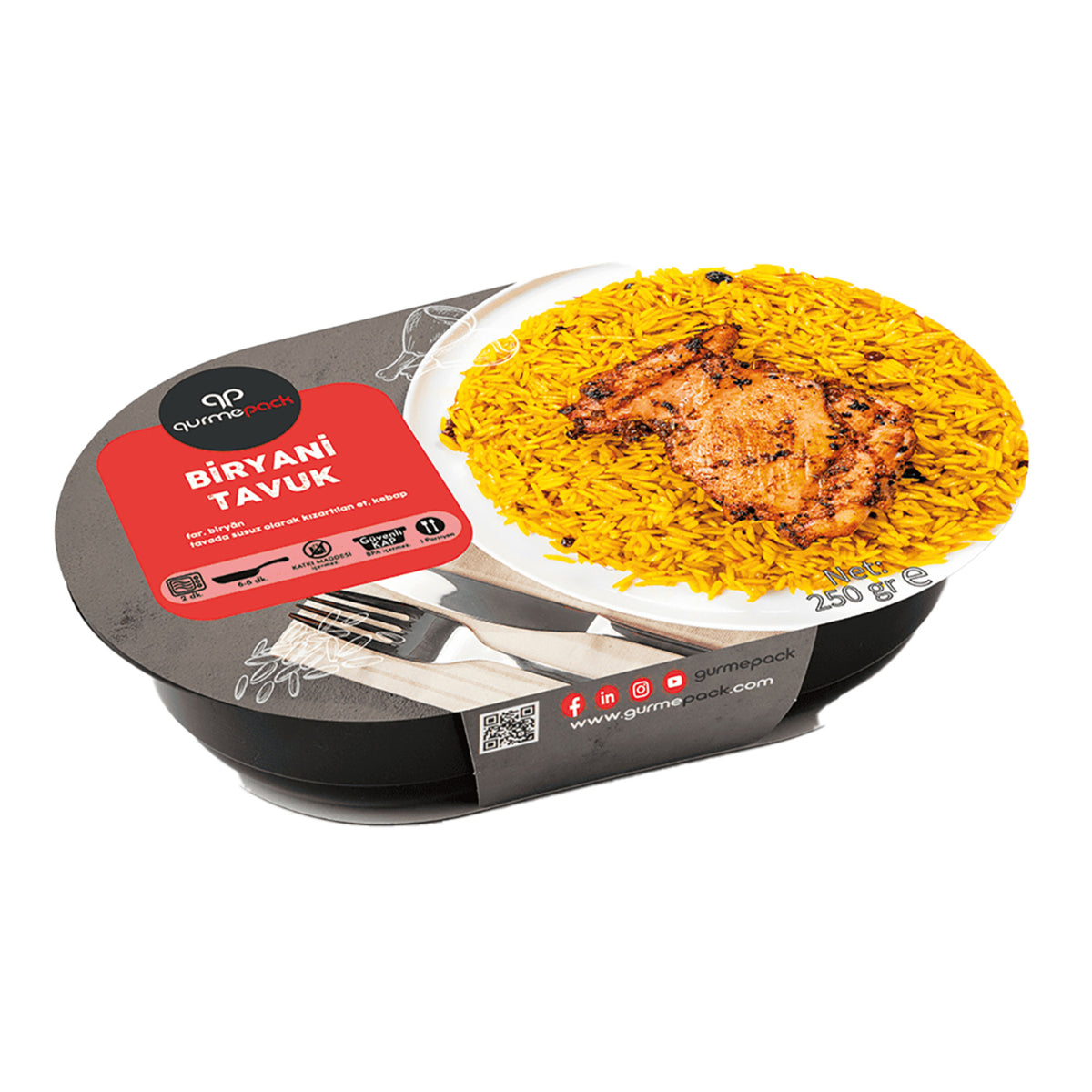 Gurmepack Chicken Biryani (Tavuk Biryani) 250 G