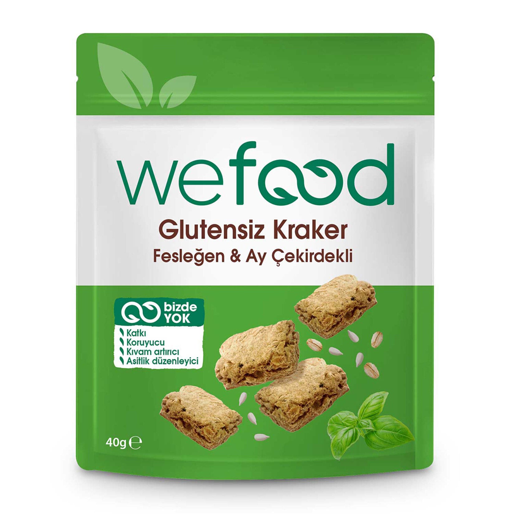Wefood Basil Crackers (Fesleğenli Kraker) 40 G