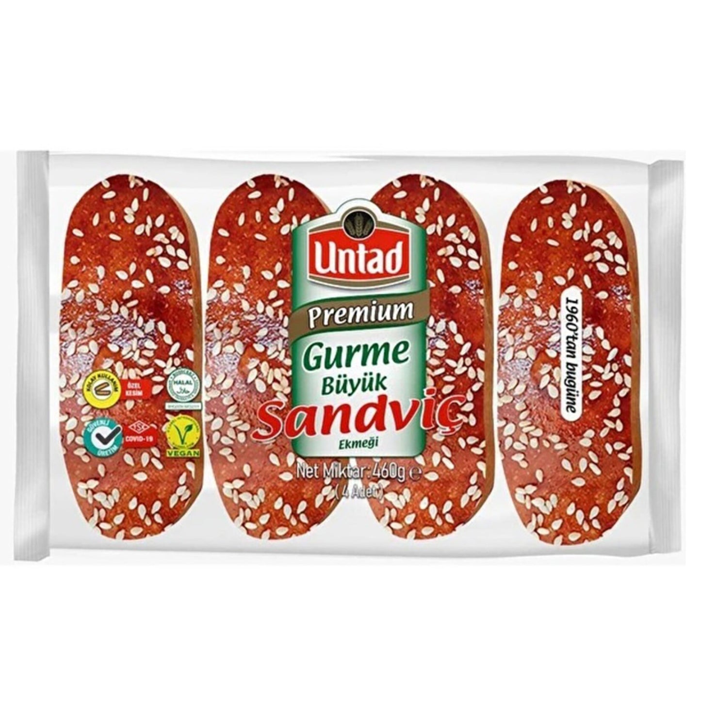 Untad Premium Gourmet Large Sandwich Bread (Büyük Sandviç Ekmeği) 460 G