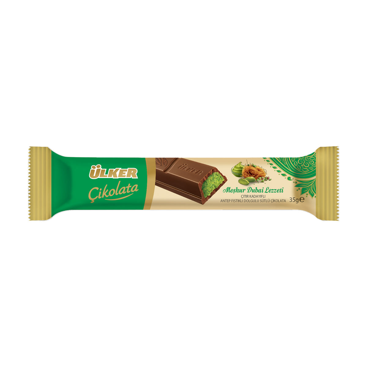 Ülker Crispy Kadayıf with Pistachio Milk Chocolate 35 G