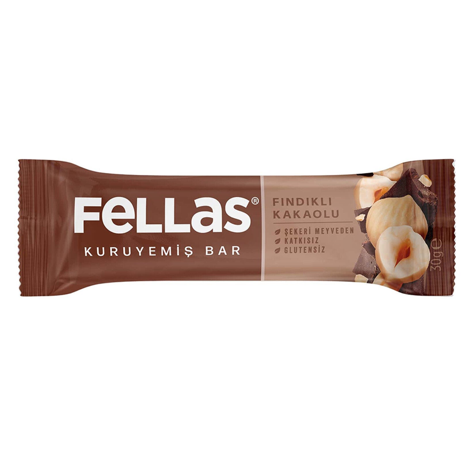 Fellas Hazelnut Cocoa Snack Bar (Fındıklı Kakaolu Kuruyemiş Bar) 30 G
