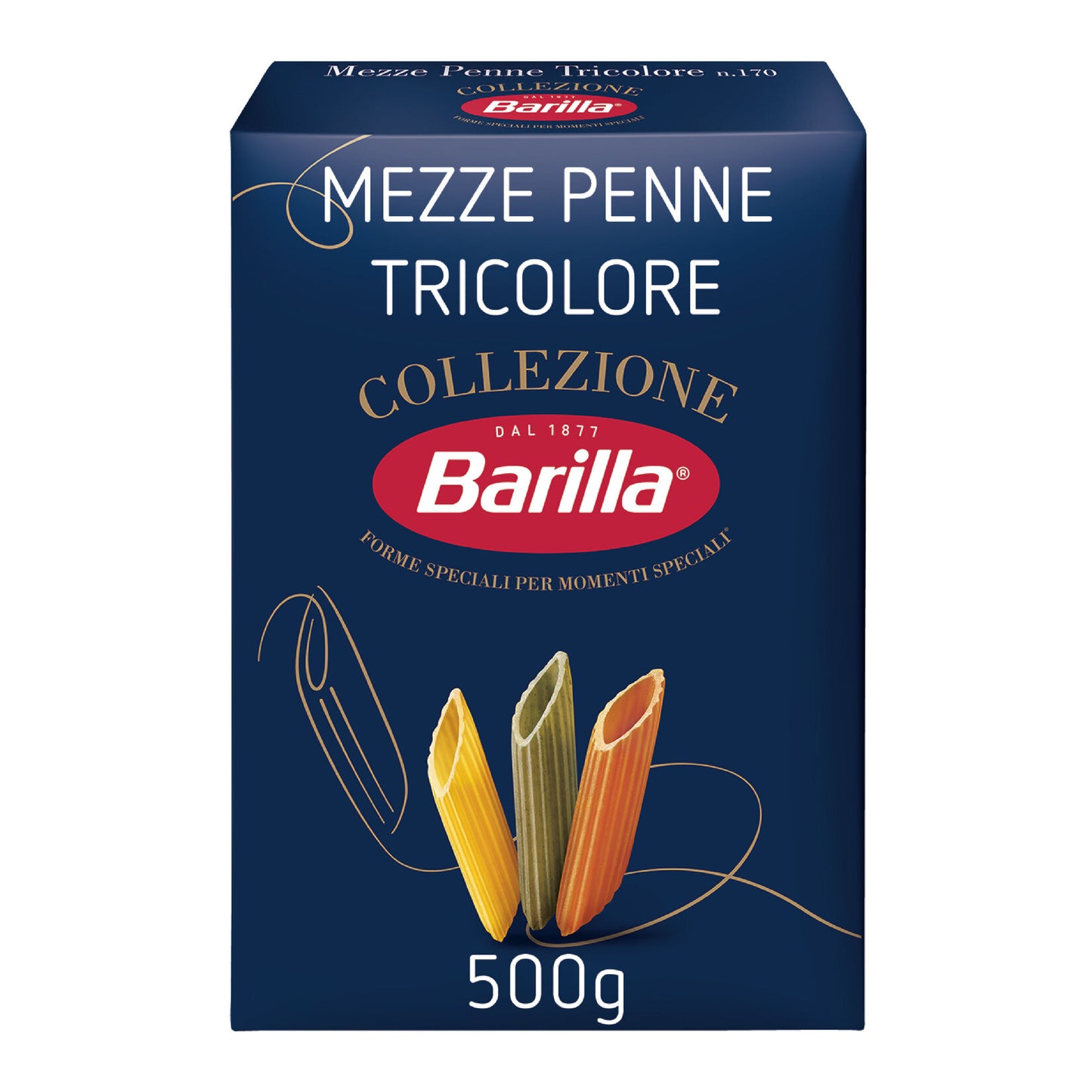 Barilla Mezze Penne Tricolore (Üç Renkli Kalem) Makarna 500 G