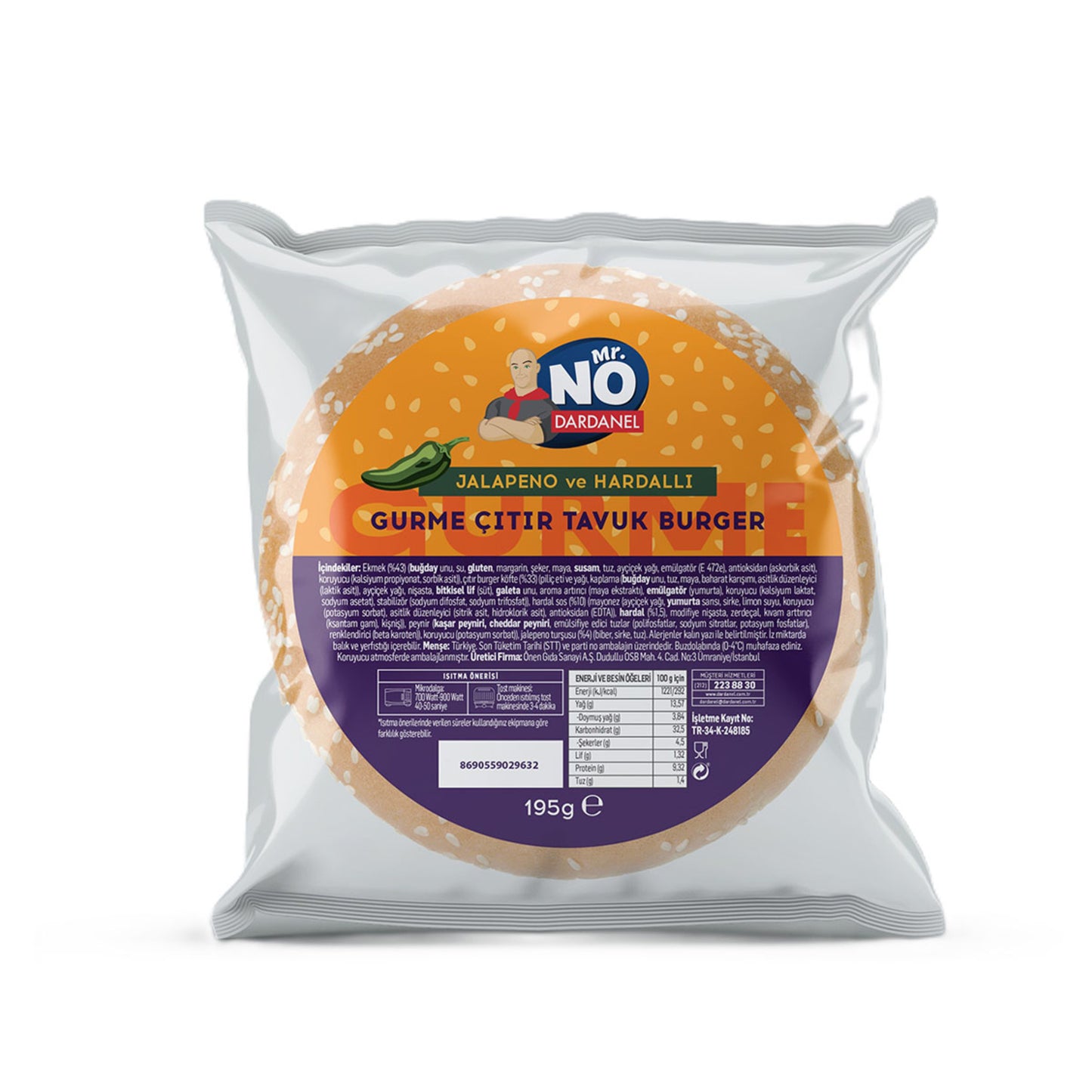 Mr.No Gourmet Crispy Chicken Burger (Gurme Çıtır Tavuk Burger) 195 G