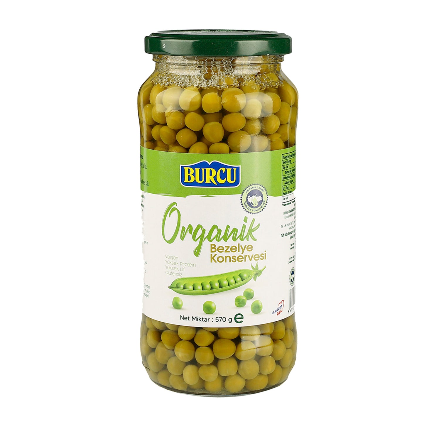 Burcu Organik Bezelye Konservesi 570 G