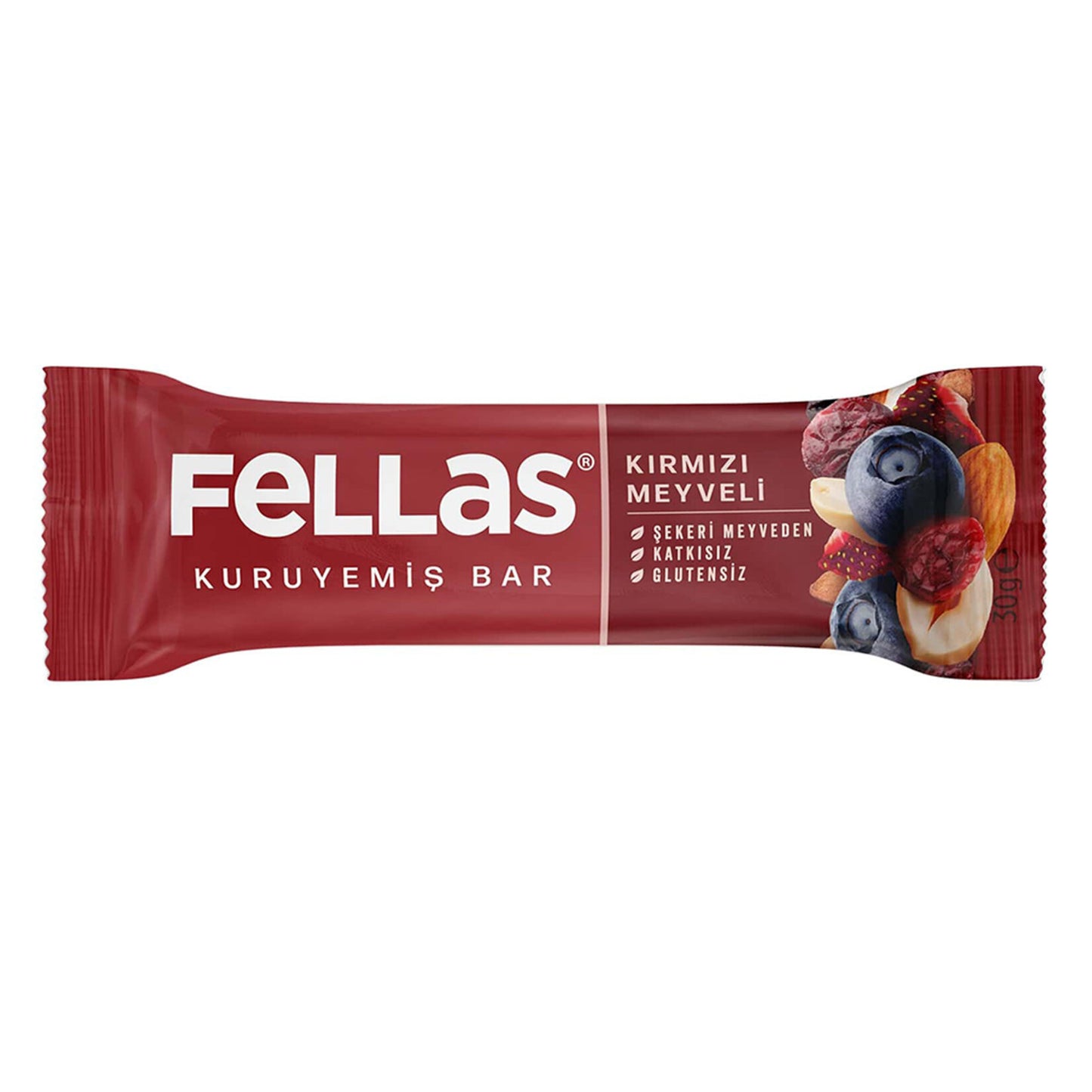 Fellas Red Fruit Nut Bar (Kırmızı Meyveli Kuruyemiş Bar) 30 G