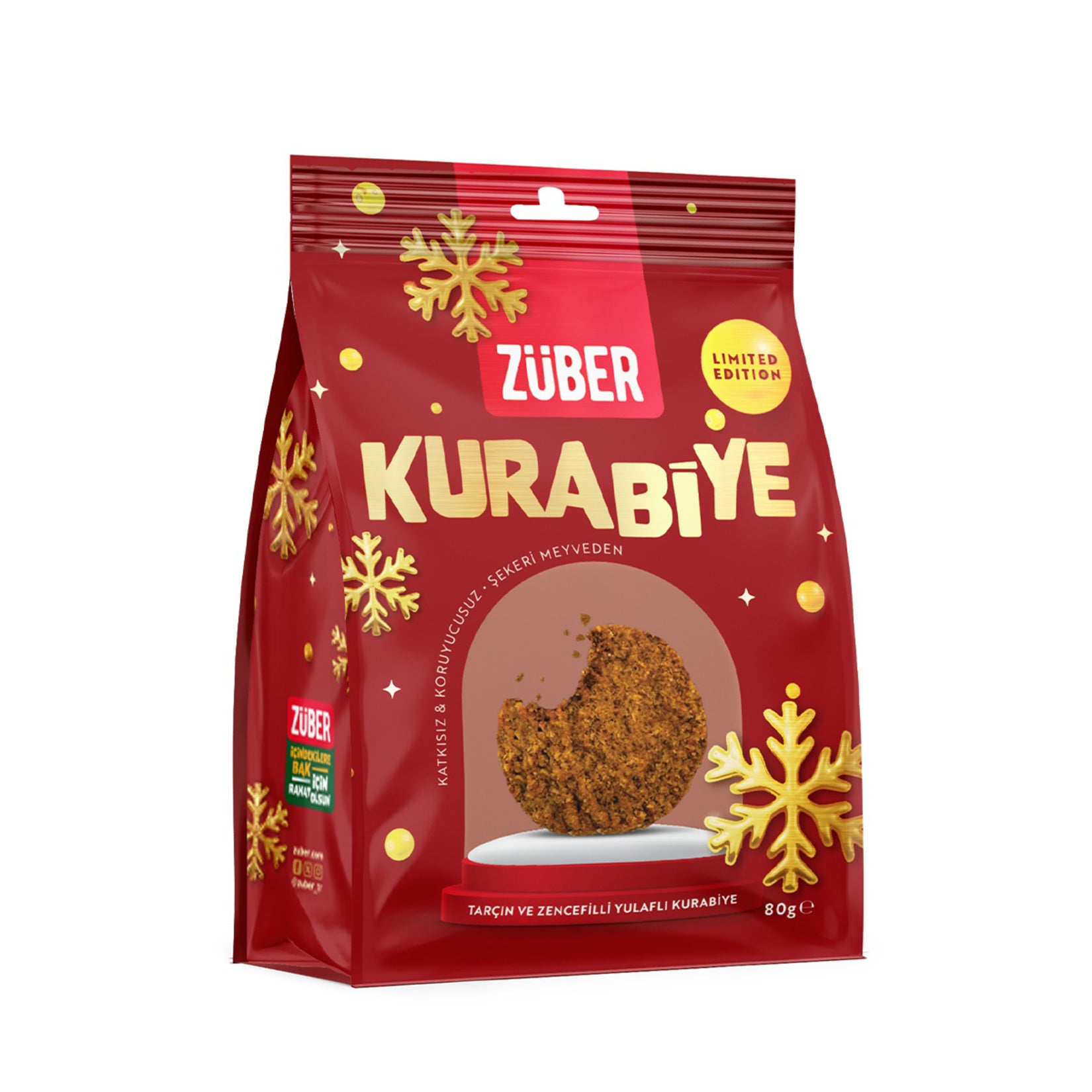 Züber Oatmeal Cinnamon and Ginger Cookie 80 G