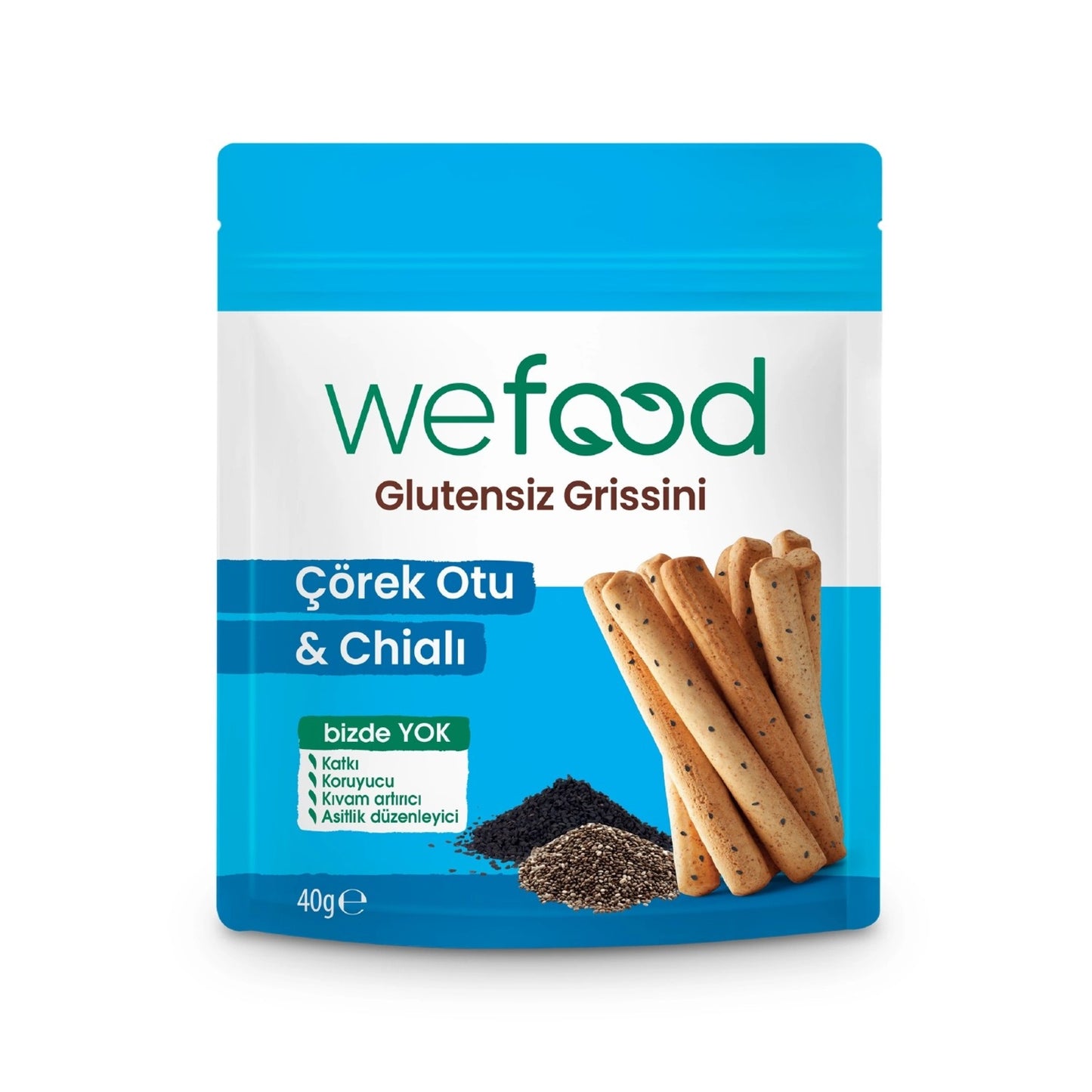 Wefood Gluten-Free Grissini with Black Cumin & Chia 40g