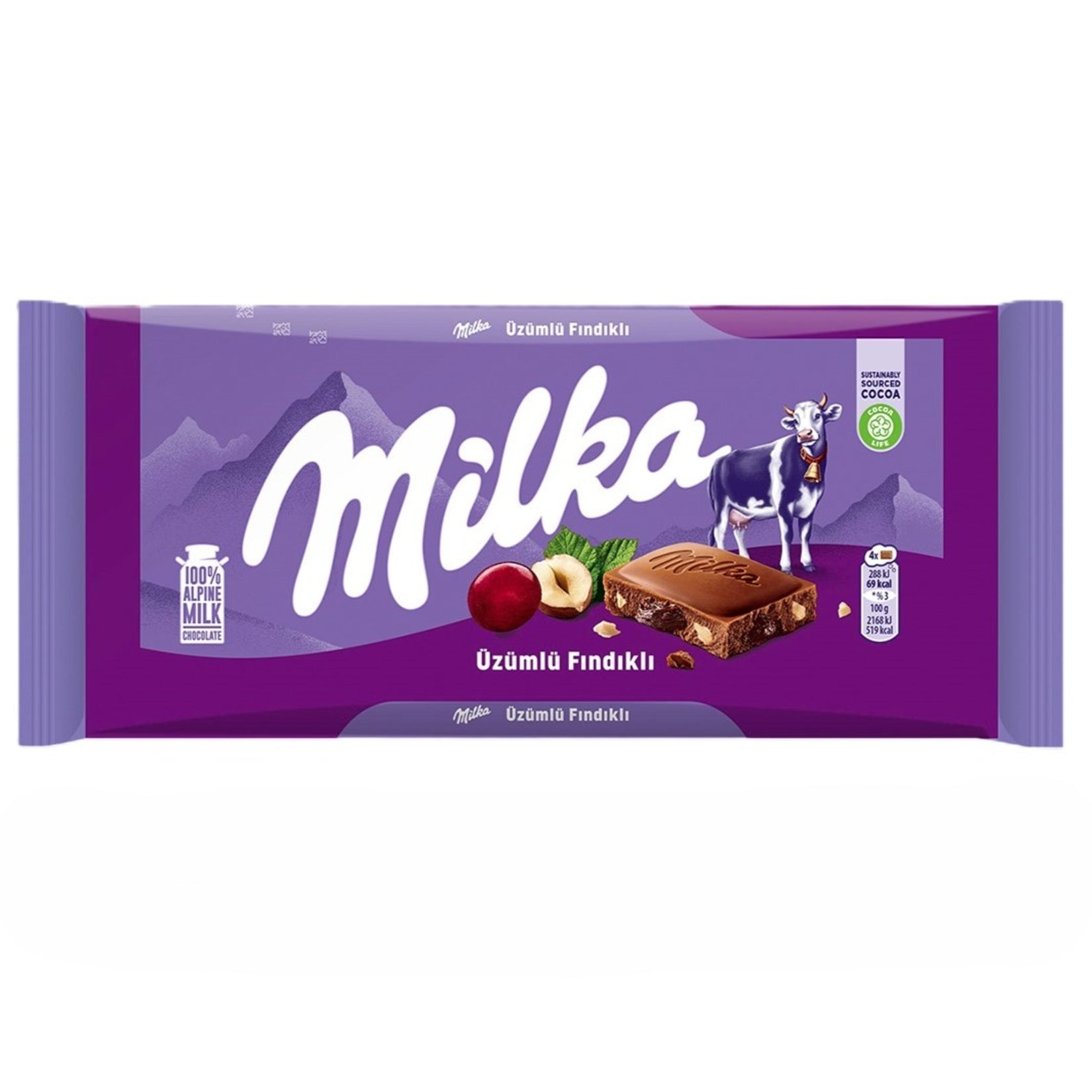 Milka Raisin Hazelnut Chocolate 80 G