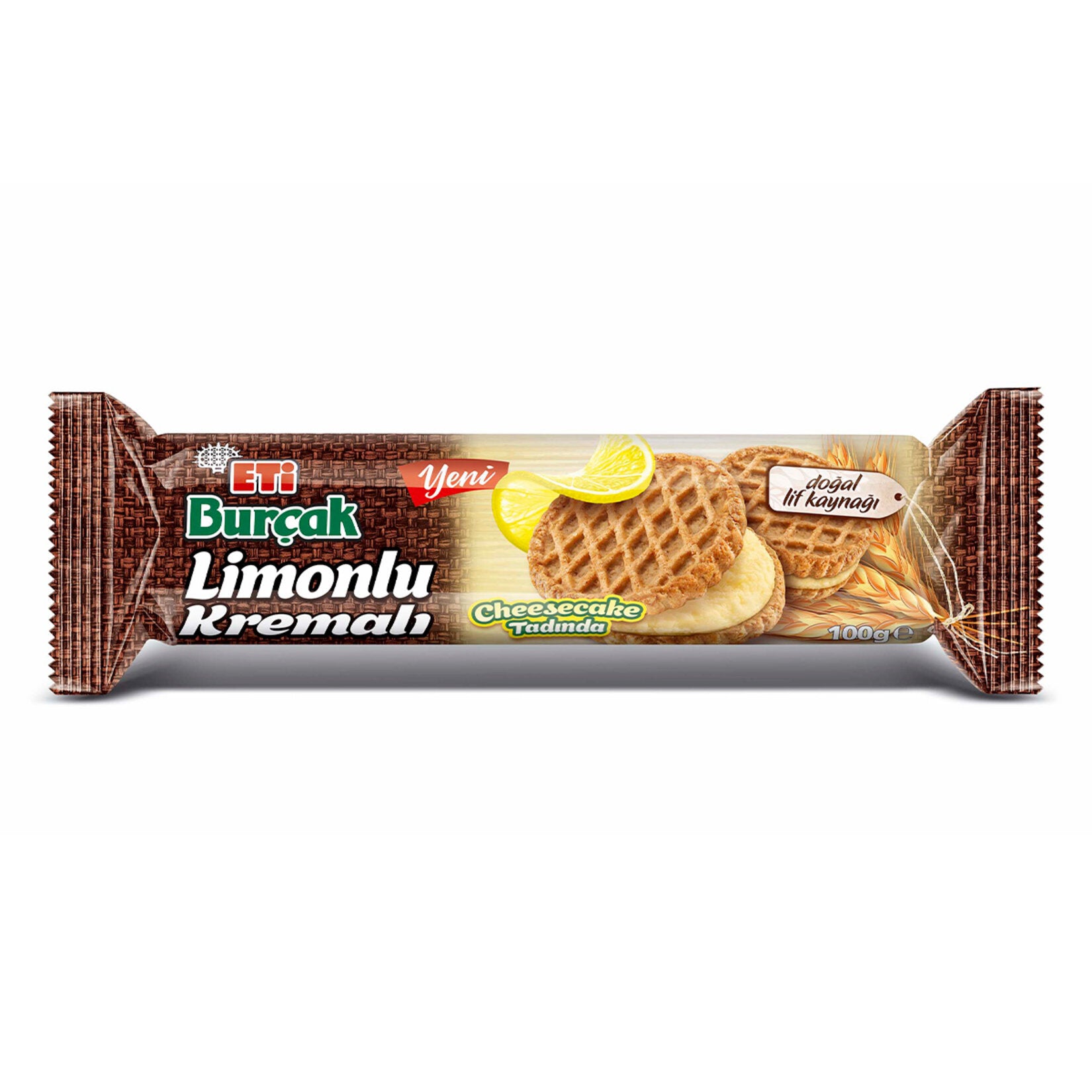 Eti Lemon Cream Oat Biscuit (Burçak Limonlu Kremalı Yulaflı Bisküvi) 100 G