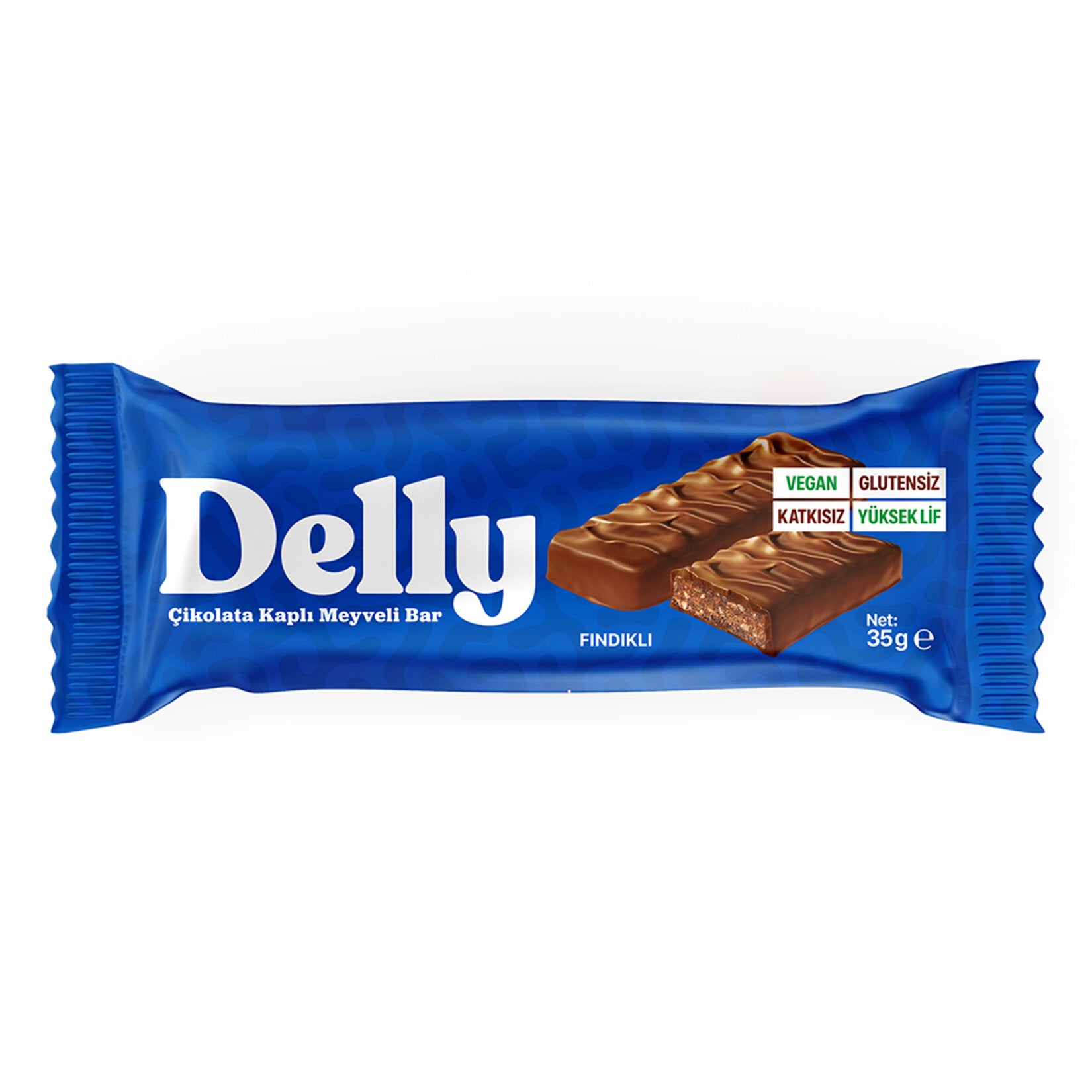 Delly Chocolate Covered Hazelnut Fruit Bar 35g