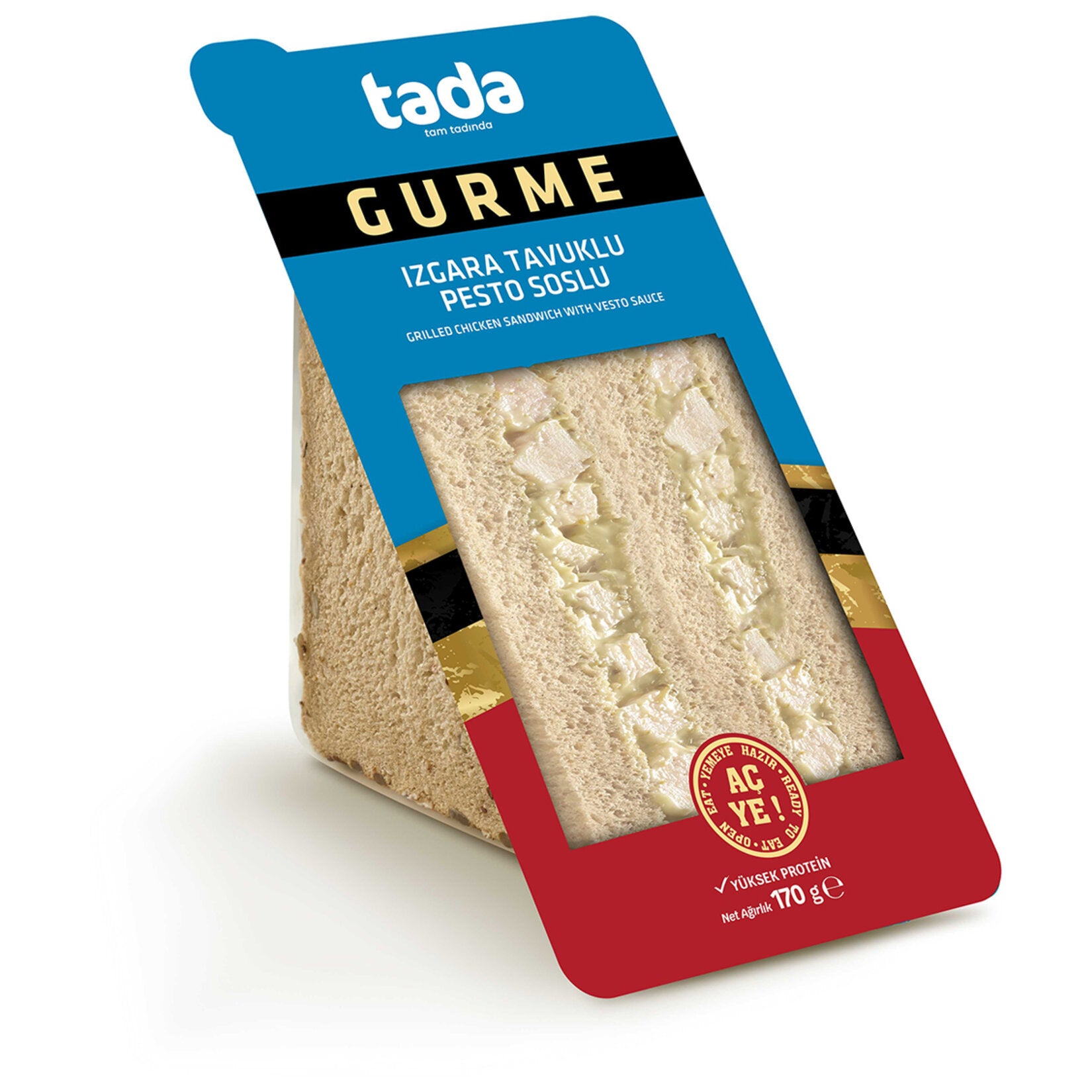 Tada Gourmet Grilled Chicken Pesto Sauce Sandwich (Gurme Izgara Tavuklu Pesto Soslu Sandviç) 170G