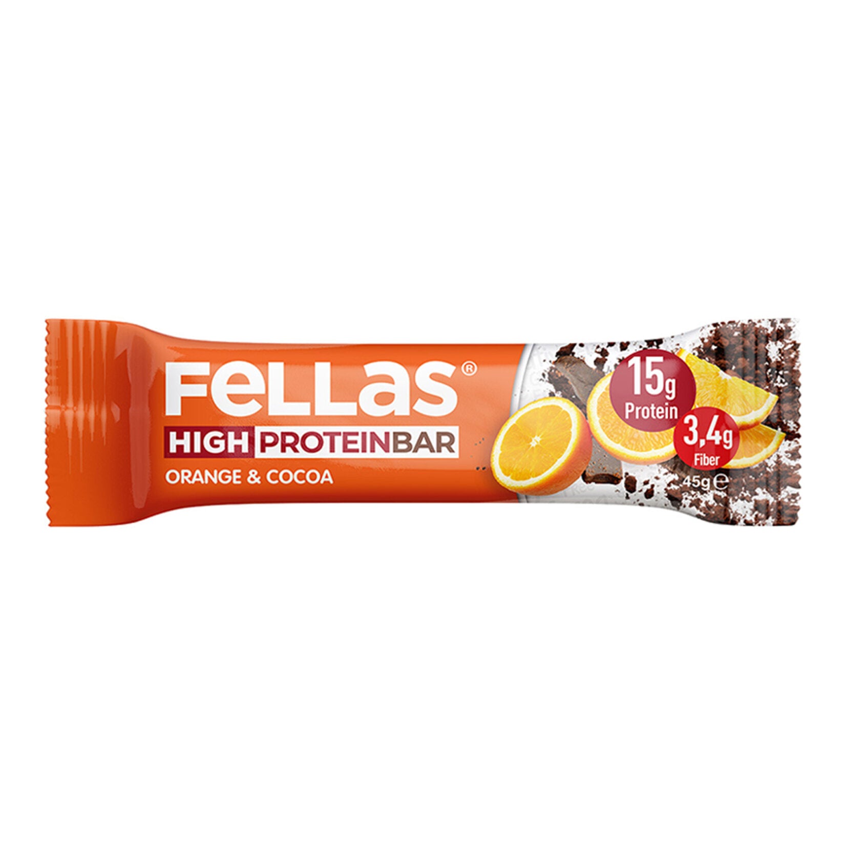 Fellas Yüksek Protein Bar - Portakal 45 G